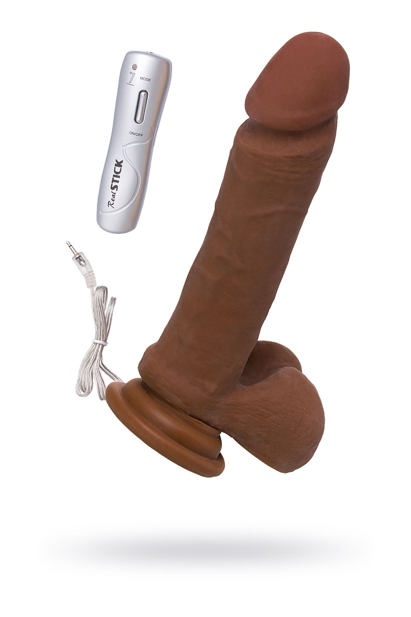 реалистичный вибратор realstick elite mulatto, коричневый, 16 см в 
