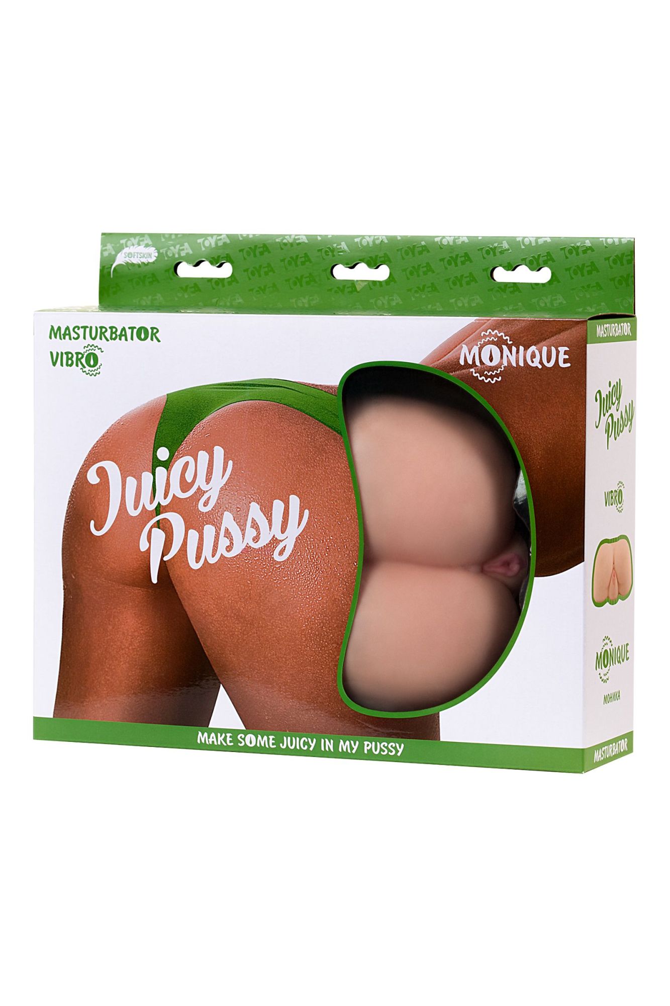 мастурбатор реалистичный toyfa juicy pussy monique, с вибрацией, вагина и анус,tpr, телесный, 17 см в 