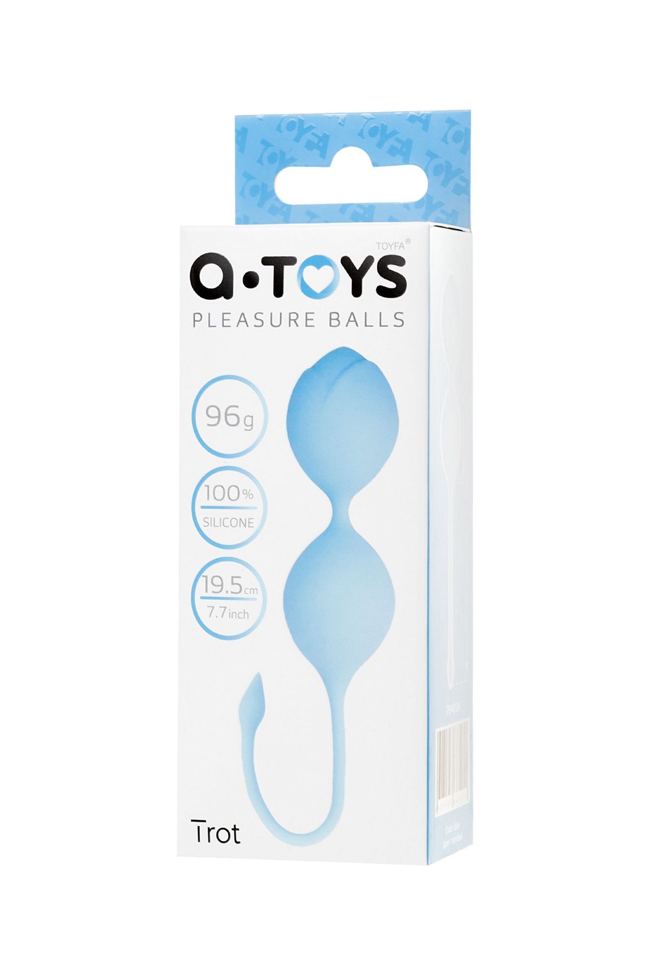 вагинальные шарики toyfa  a-toys trot, силикон, голубой, 19,5 см в 