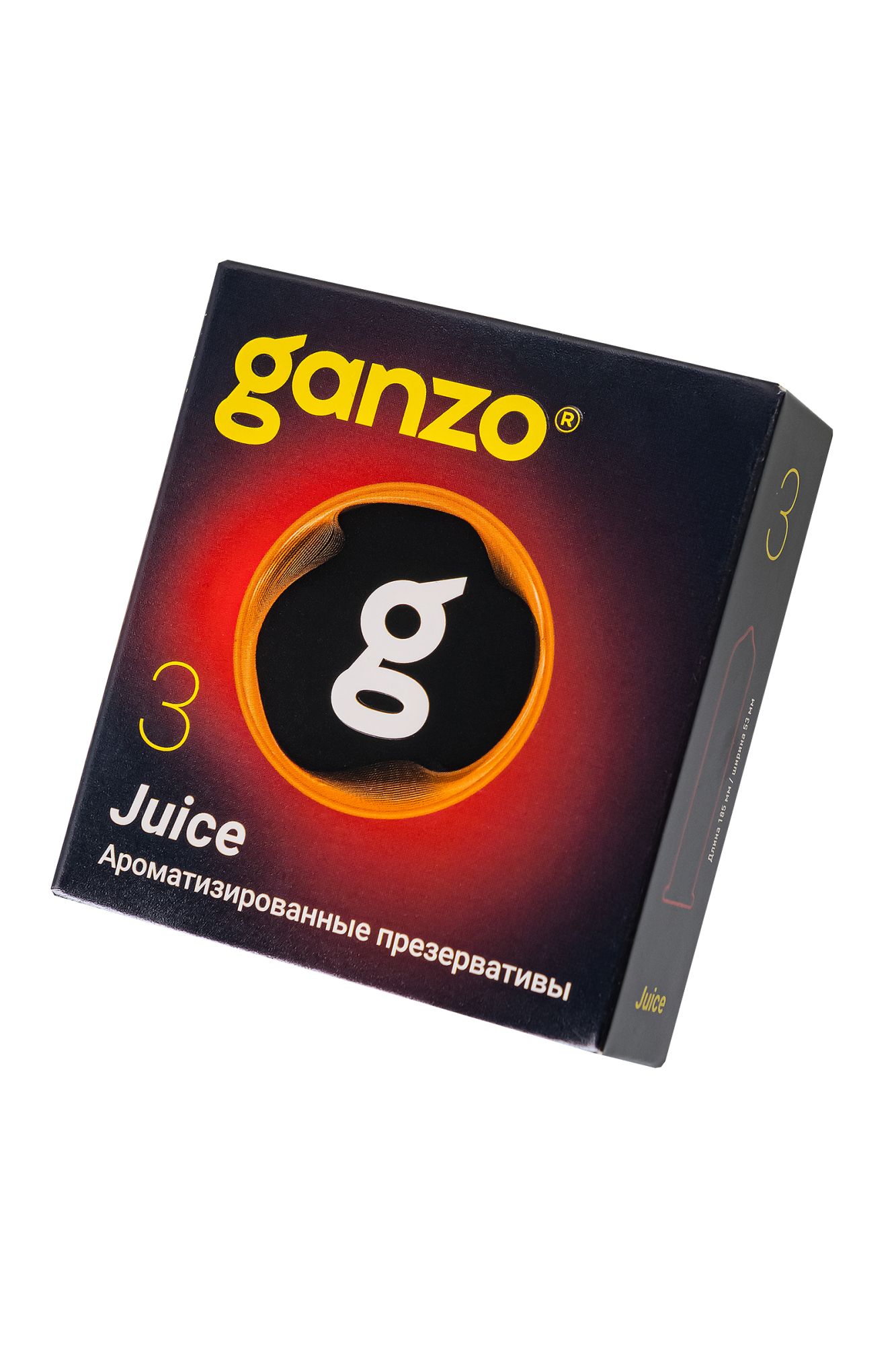 презервативы ganzo, juice, латекс, аромат, 18 см, 5,2 см, 3 шт. в 