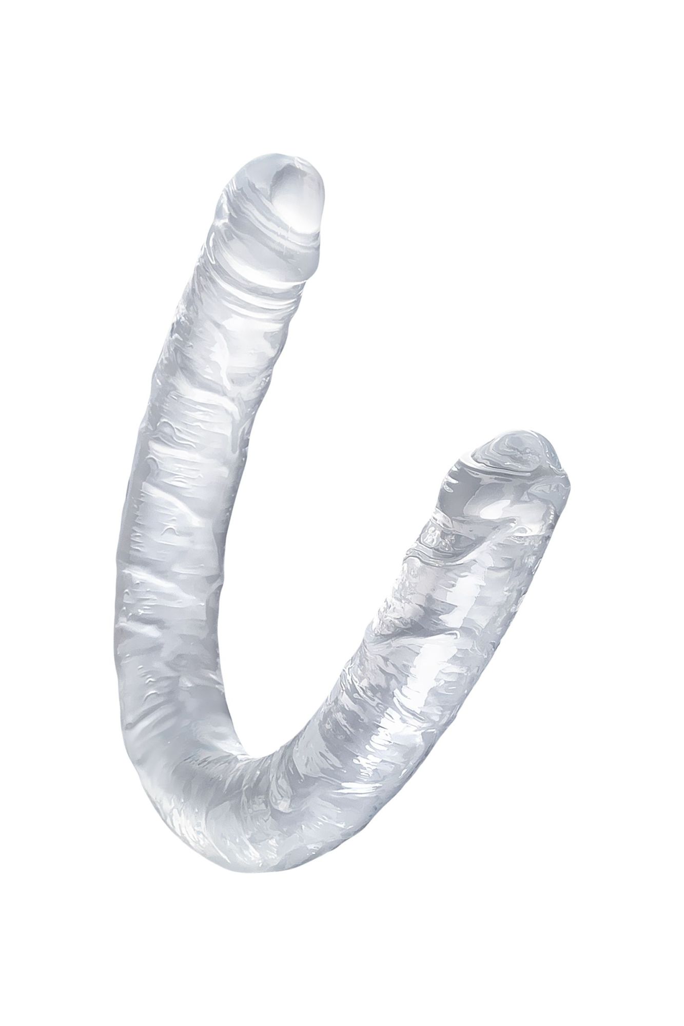 фаллоимитатор двусторонний toyfa double dildo, tpr, прозрачный, 40 см в 