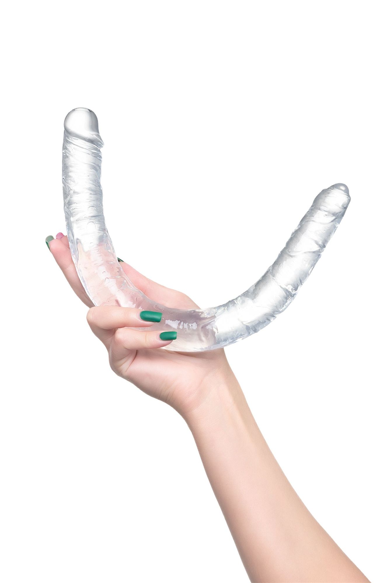 фаллоимитатор двусторонний toyfa double dildo, tpr, прозрачный, 40 см в 