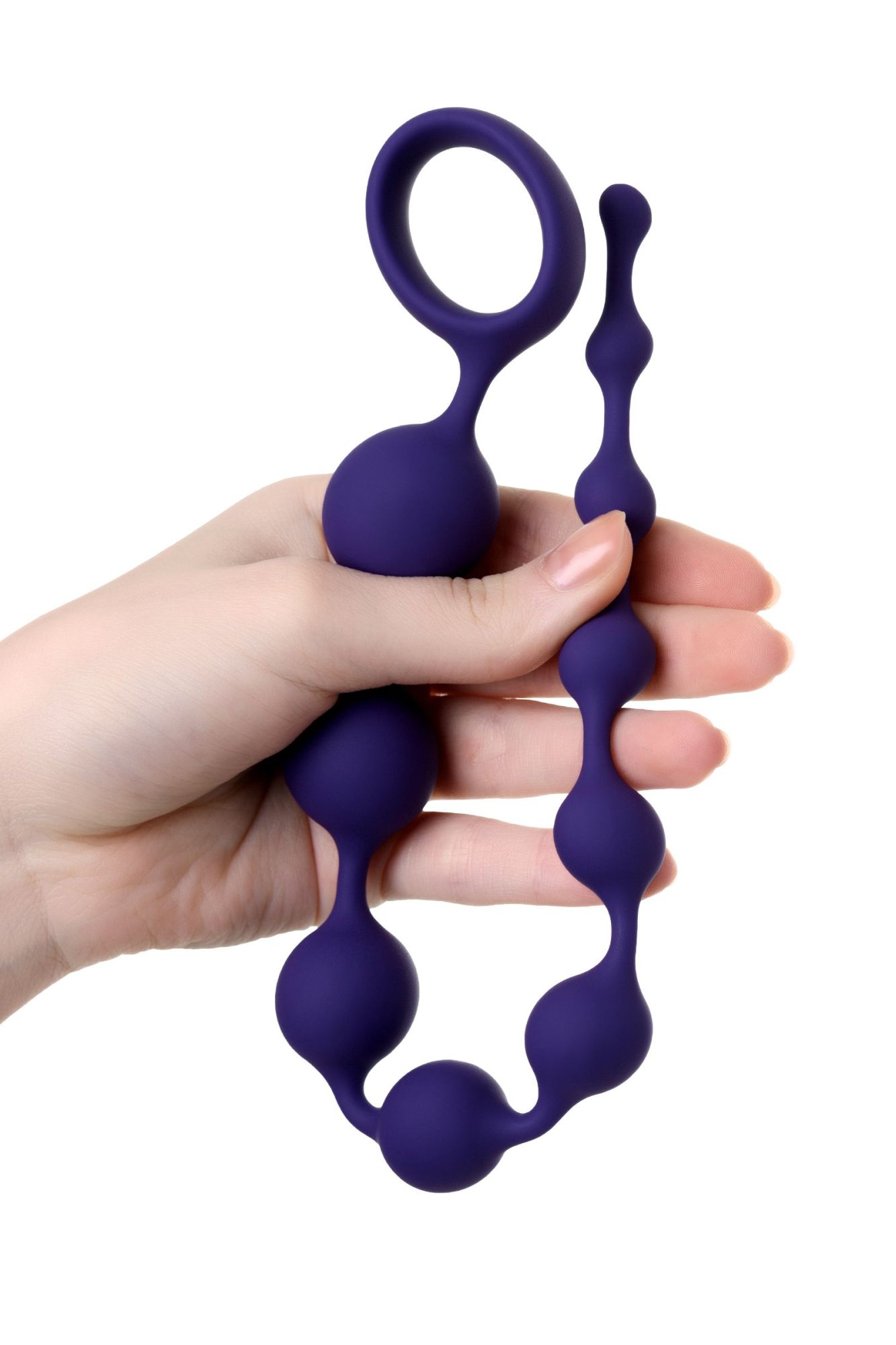 анальная цепочка todo by toyfa grape, силикон, фиолетовая, 35 см, ø 2,7 см в 