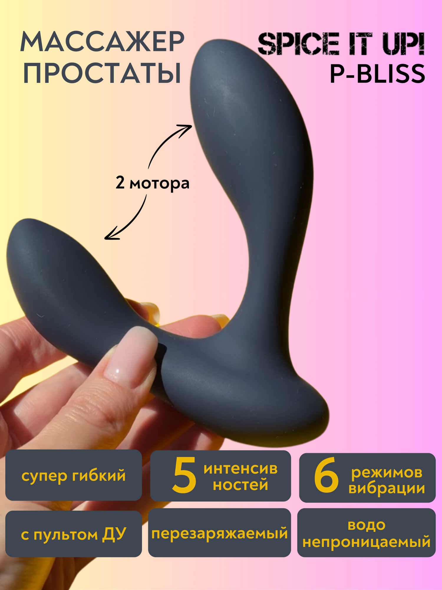массажер простаты с двумя моторами spice it up p-bliss 8022-03lola в 
