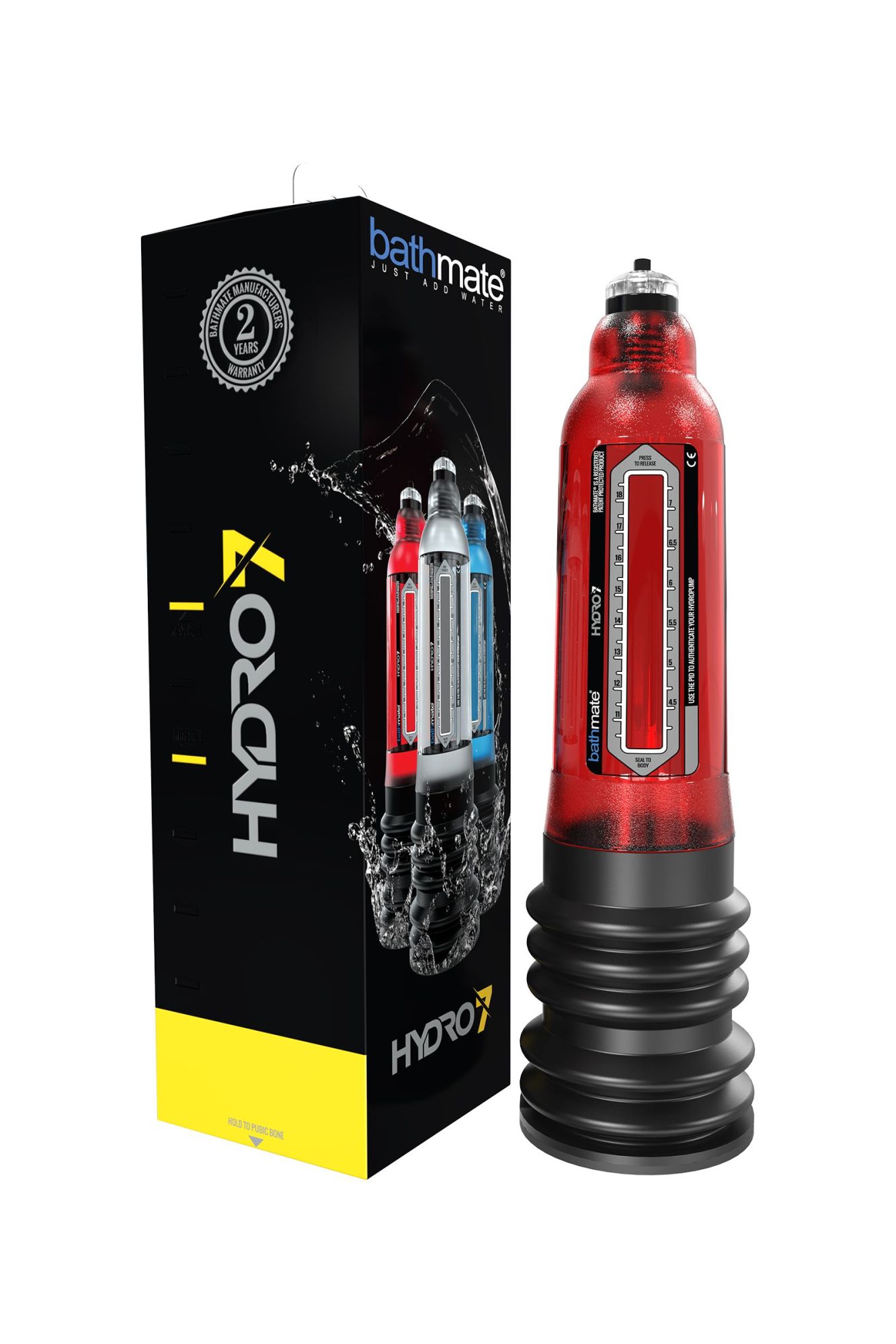 гидропомпа bathmate hydro7, abs пластик, красная (аналог hercules) в 