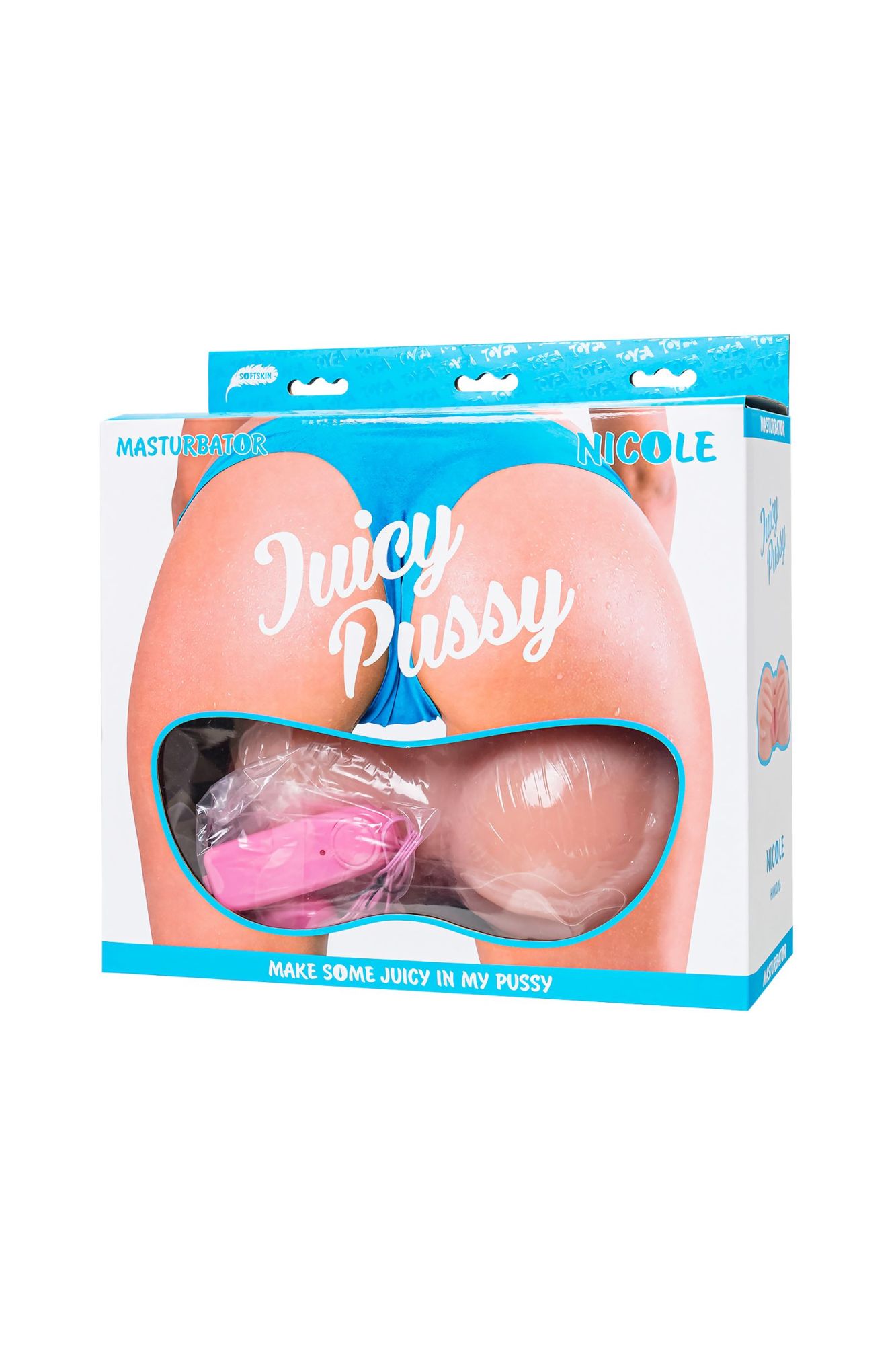 мастурбатор реалистичный toyfa juicy pussy nicole с вибрацией, вагина и анус, tpr, телесный, 19 см в 