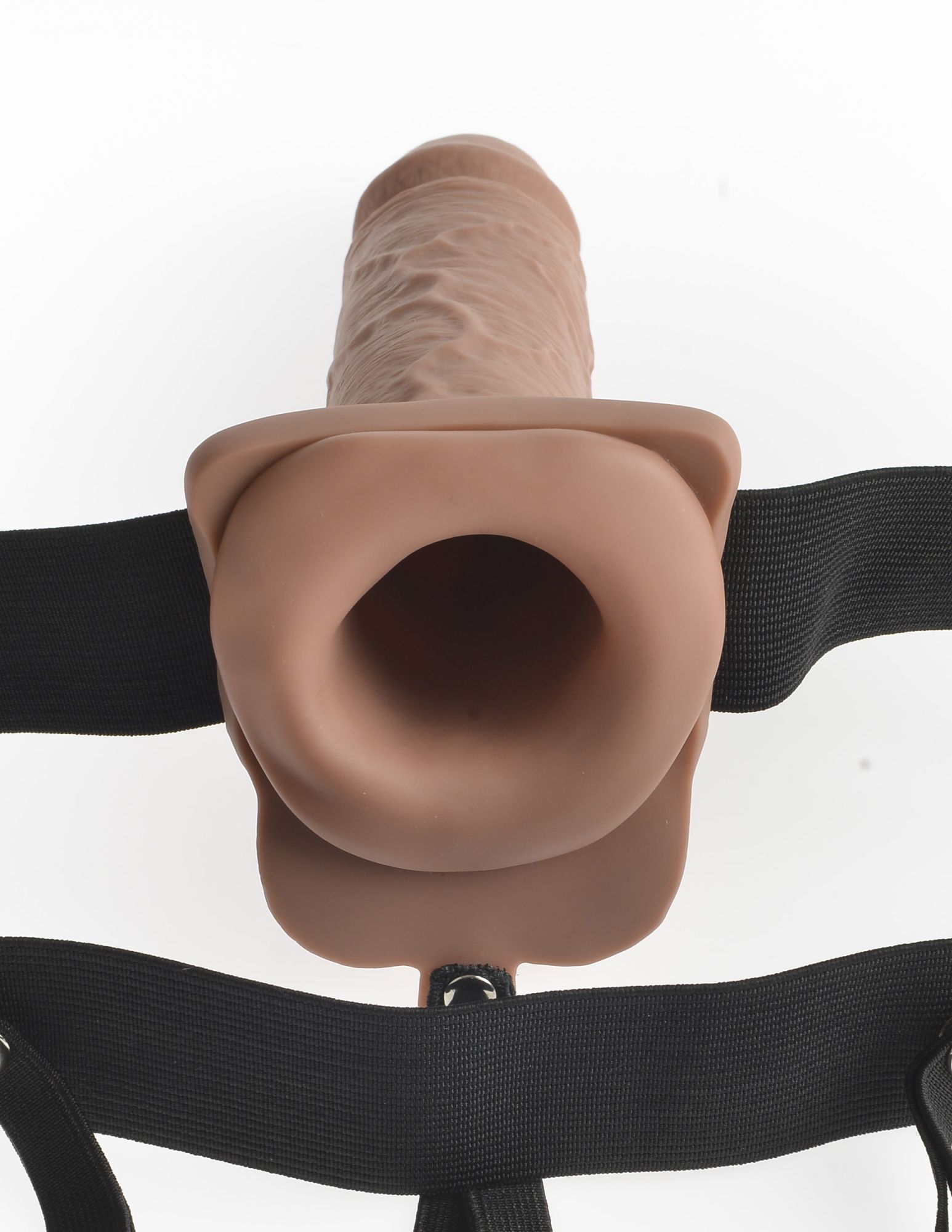 страпон с вибрацией 7" hollow strap on tan 339122pd в 