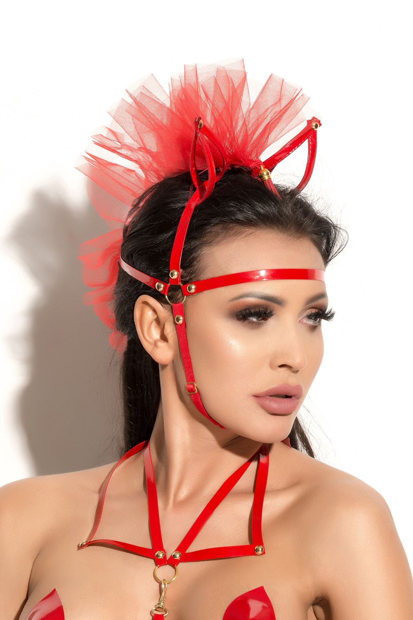 маска с ушками me seduce queen of hearts allure, красная, os в 