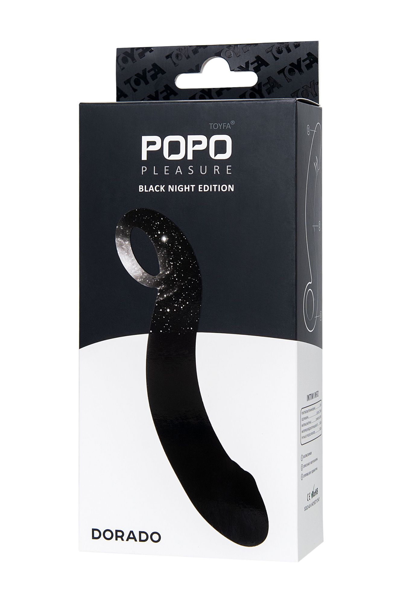 анальный стимулятор toyfa popo pleasure dorado, водонепроницаемый, силикон, черный, 18 см, ø 3,5 см в 