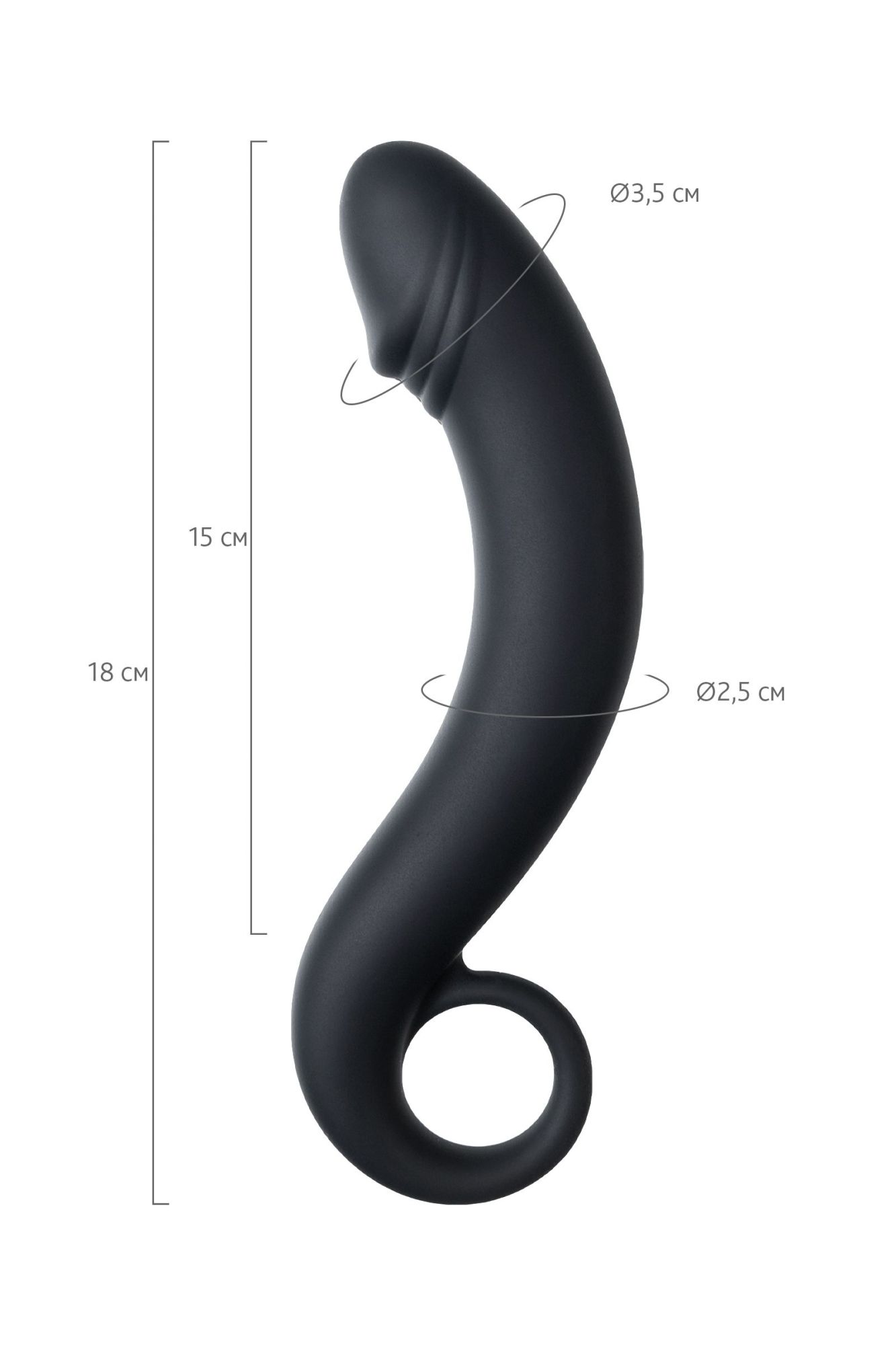 анальный стимулятор toyfa popo pleasure dorado, водонепроницаемый, силикон, черный, 18 см, ø 3,5 см в 