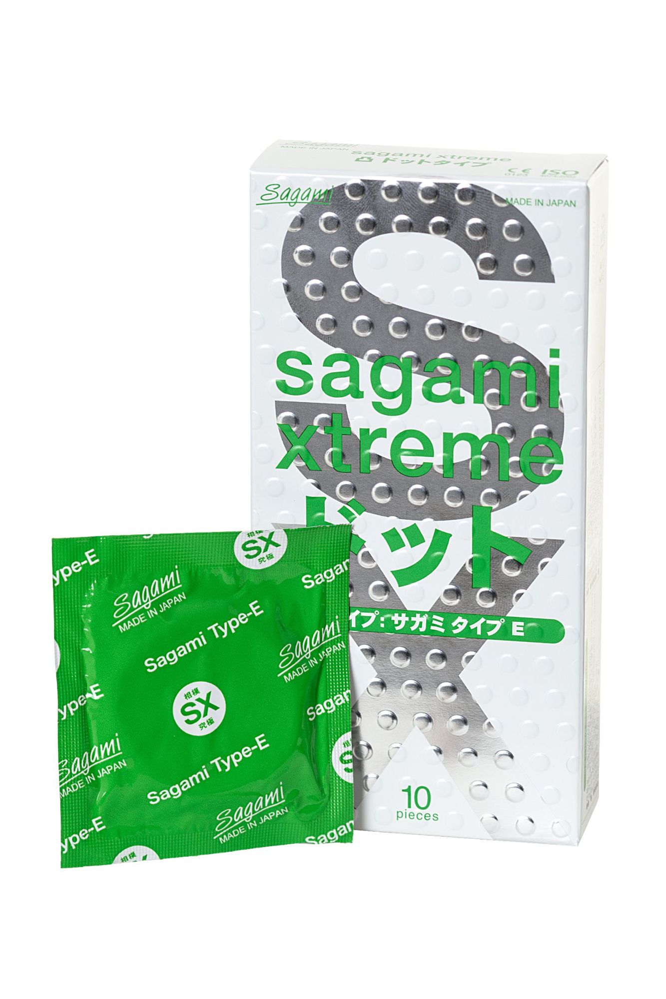 презервативы sagami, xtreme, type-e, латекс, 18,5 см, 5,2 см, 10 шт. в 