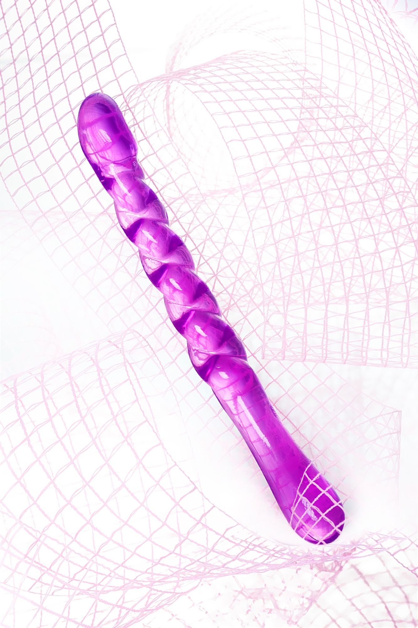 двусторонний фаллоимитатор a-toys by toyfa tanza, tpe, фиолетовый, 27,5 см в 