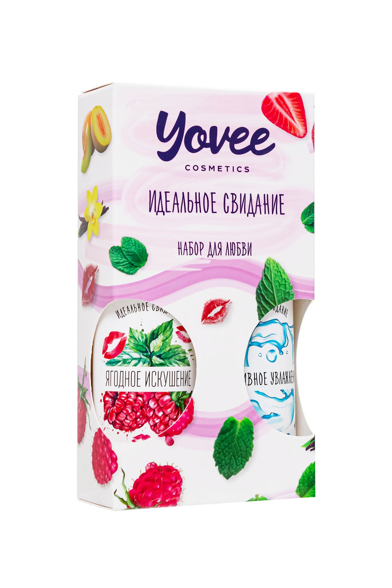 набор гелей-смазок yovee для любви (721009+721051), вкусовой (малина/мята) + увл (гиалурон), 2х100мл в 