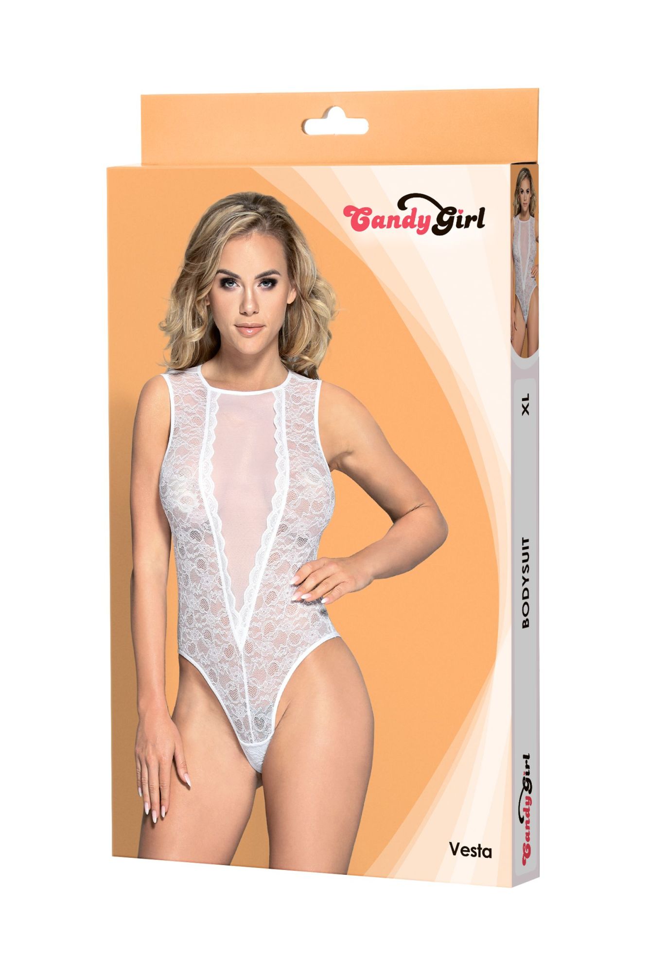 Эротическое боди candy girl vesta, белое, xl в 