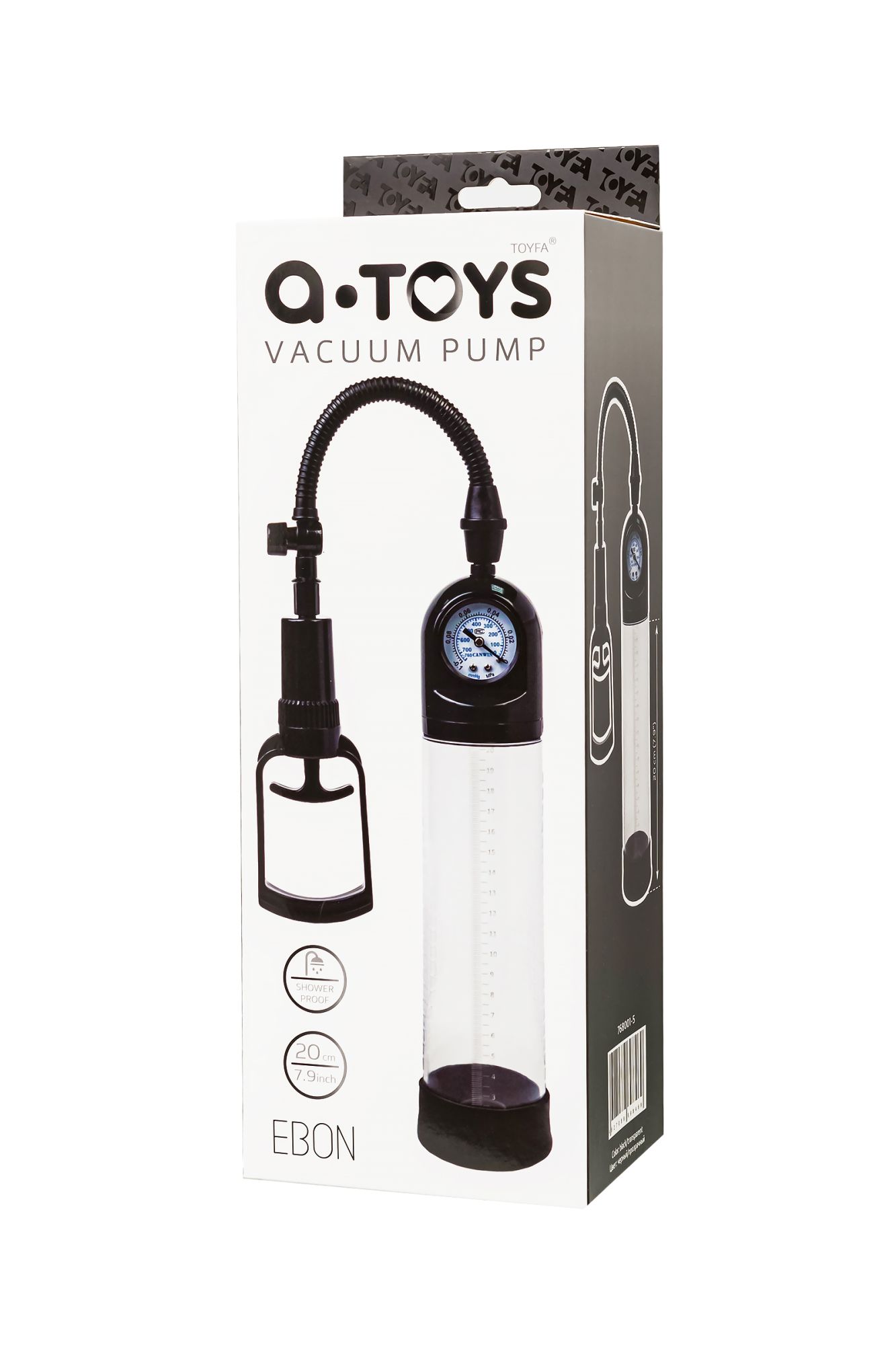 помпа для пениса toyfa a-toys, силикон, прозрачный, 20 см в 