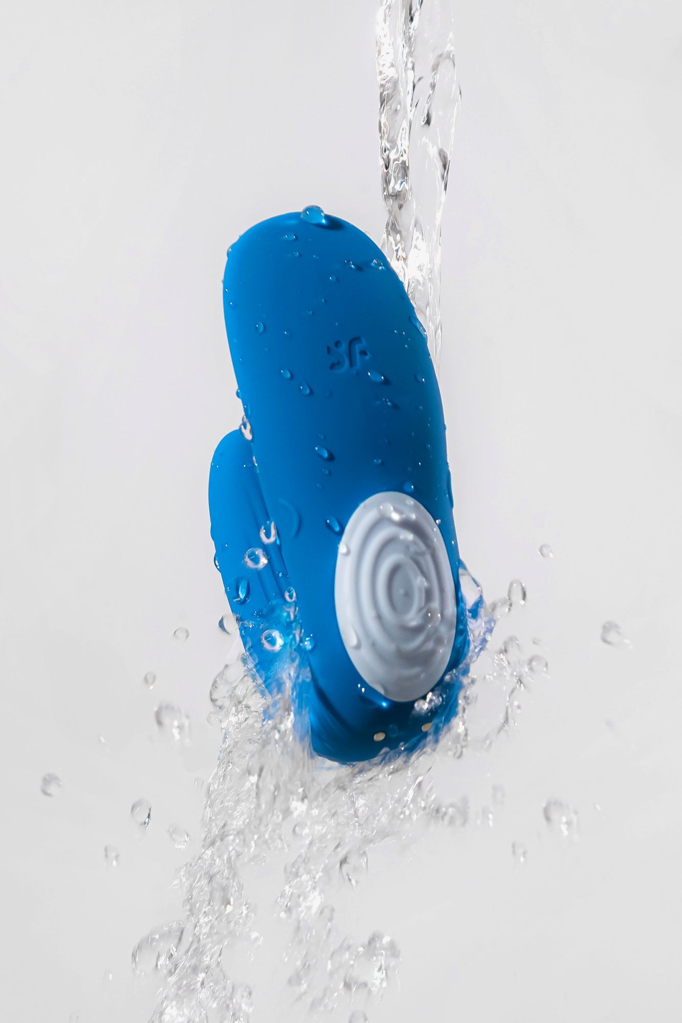 многофункциональный стимулятор для пар satisfyer partner whale, силикон, голубой, 17 см. в 