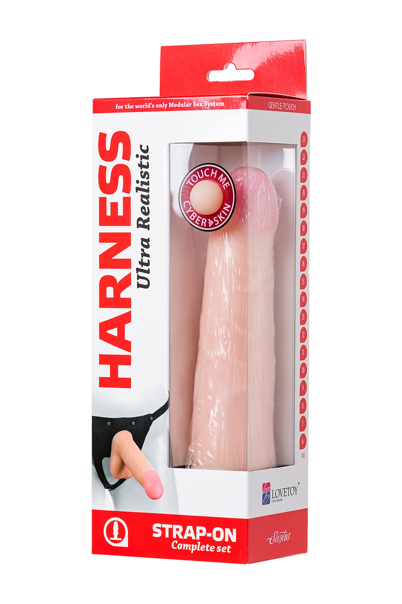 страпон на креплении lovetoy с поясом harness, реалистичный, neoskin, телесный, 17,5 см в 