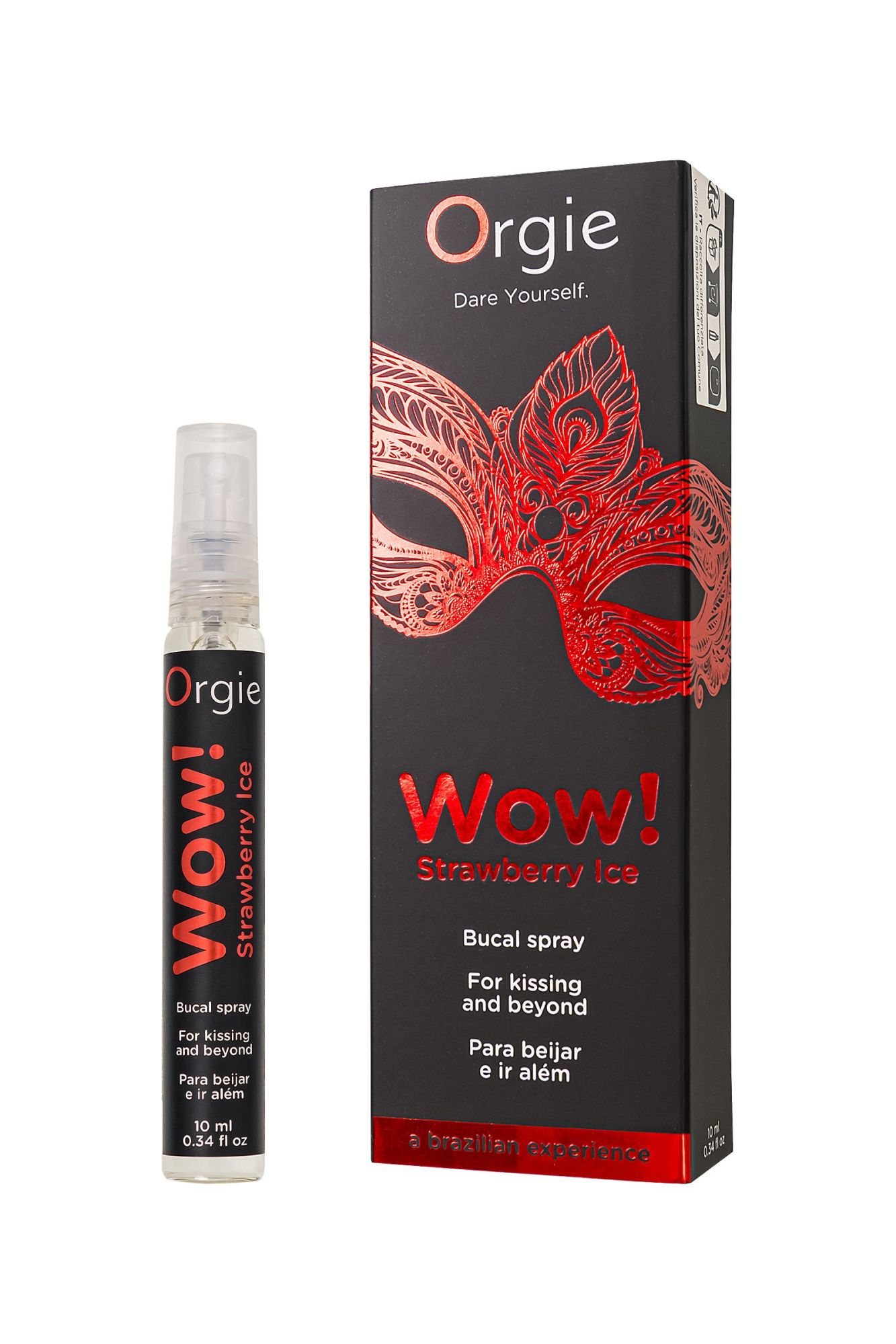 оральный спрей orgie wow! strawberry ice blowjob spray с охлаждающим и возбуждающим эффектом, 10 мл в 