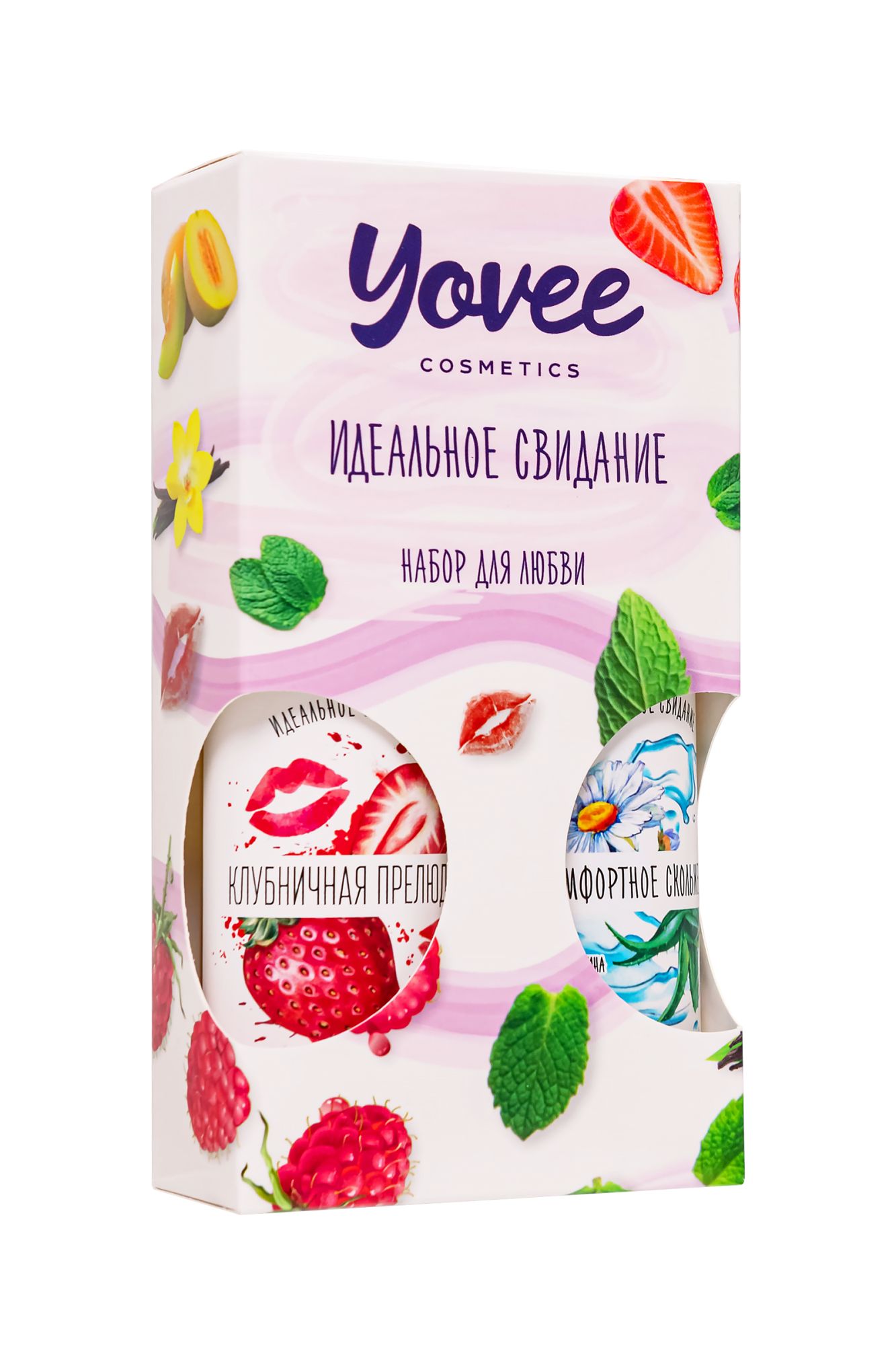 набор гелей-смазок yovee для любви (721003+721053), вкусовой (клубника) + увл (алоэ), 2х100 мл в 