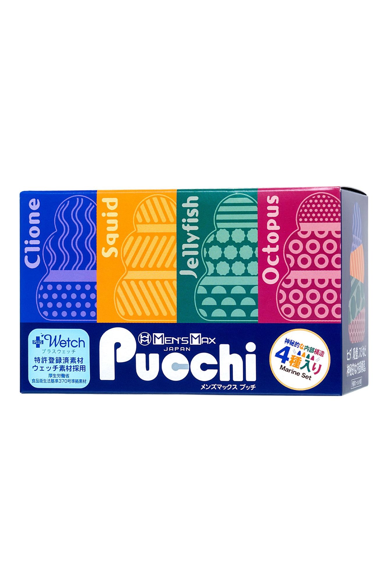 мастурбатор нереалистичный mensmax pucchi set box marine, tpe, белый, 6,5 см в 