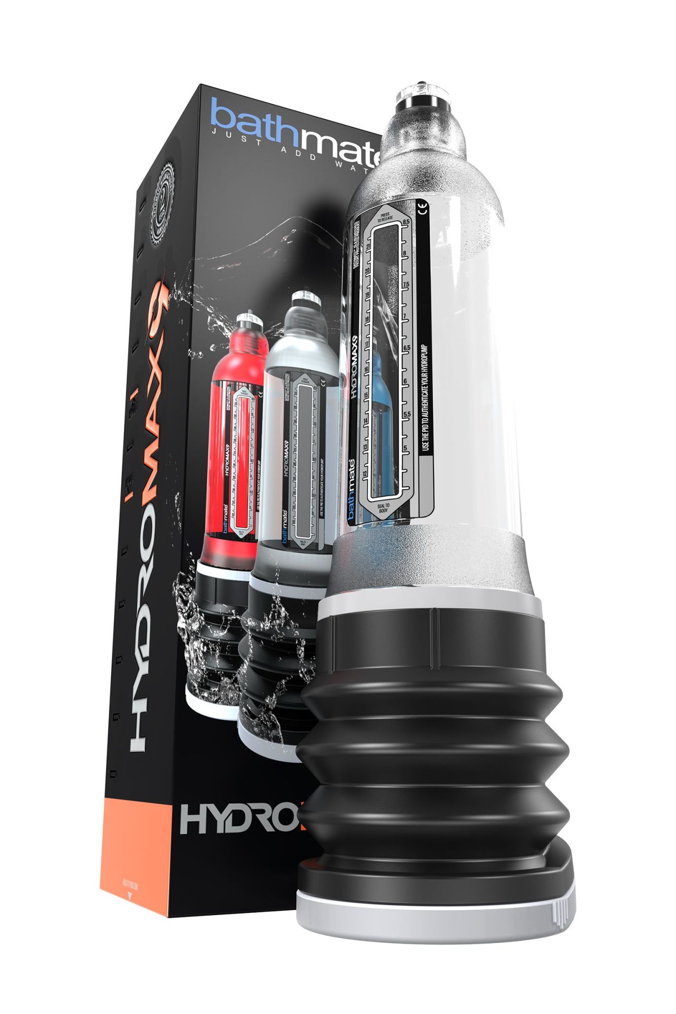 гидропомпа bathmate hydromax9, abs пластик, прозрачная, 32,5 см (аналог hydromax x40) в 
