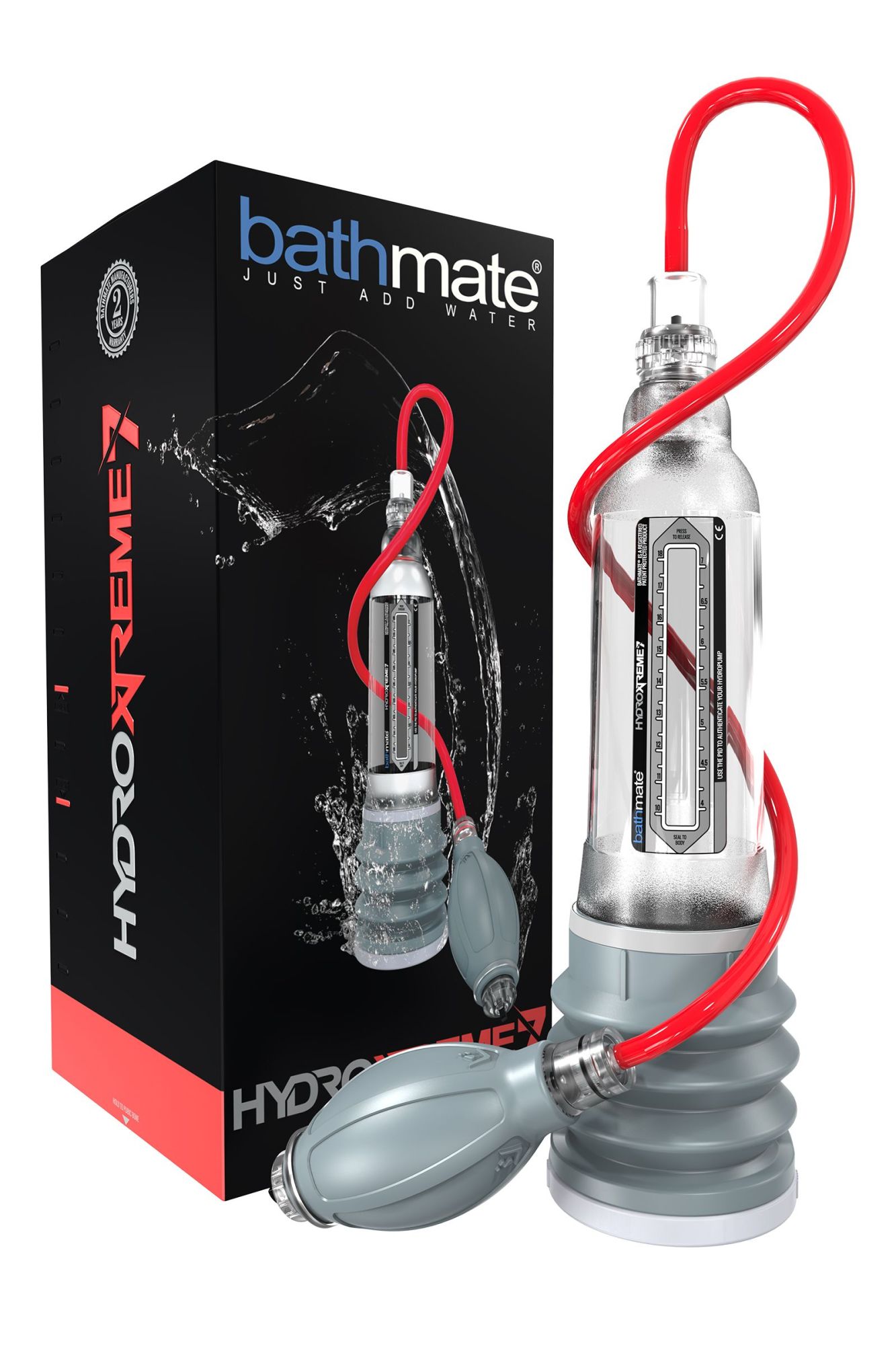 гидропомпа bathmate hydroxtreme7, abs пластик, прозрачная (аналог hydromax xtreme x30) в 