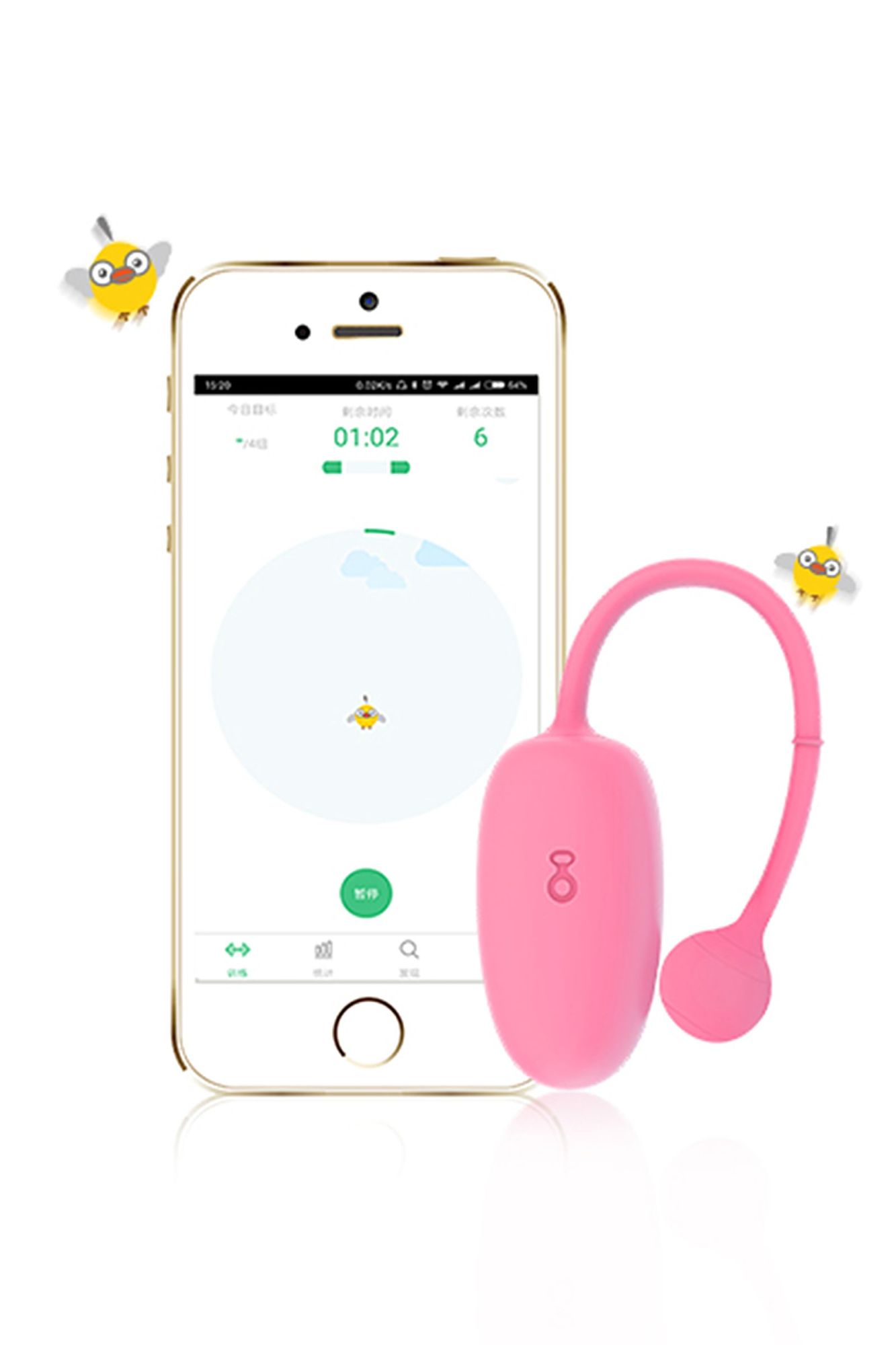 тренажёр кегеля magic motion coach, силикон, розовый в 