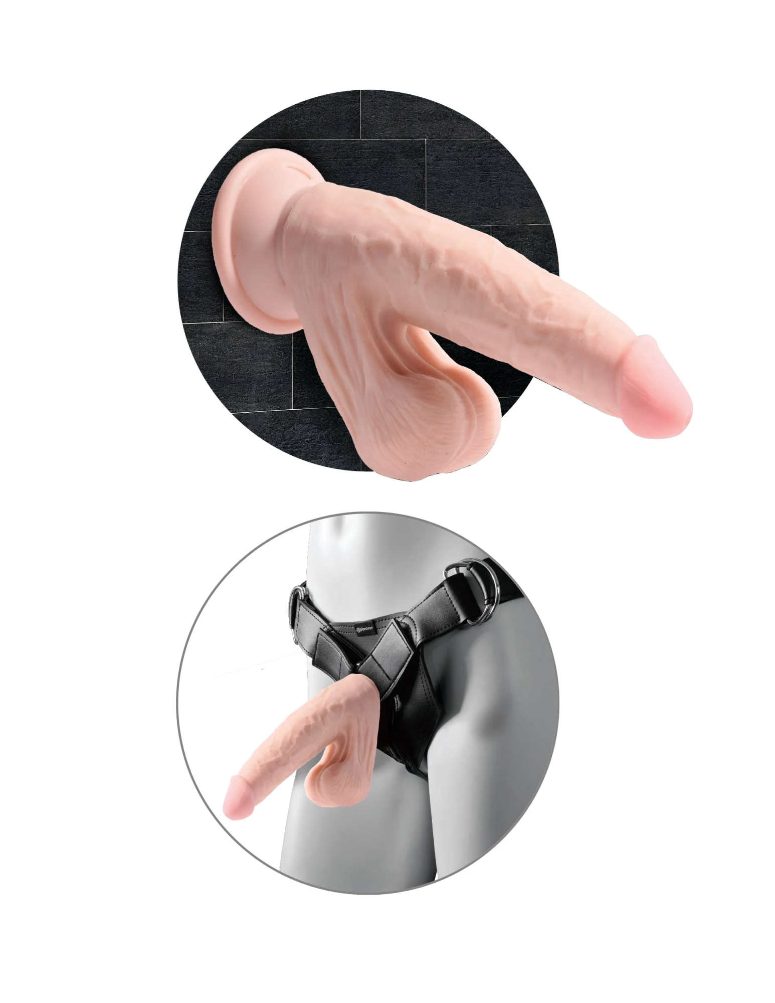 фаллоимитатор с подвижной мошонкой king cock plus 9"triple densitycock pipedream 573221pd в 