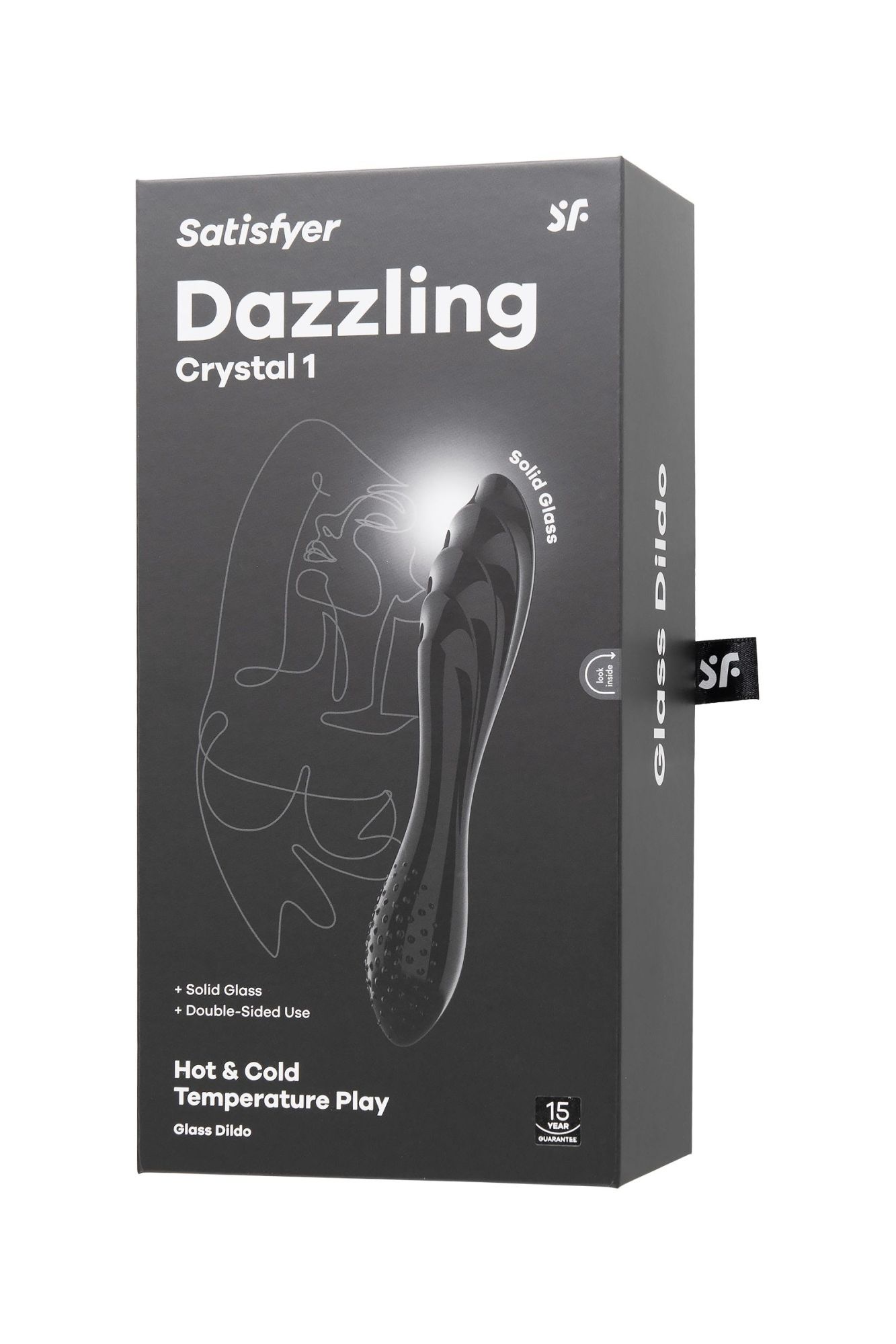 двухсторонний стеклянный стимулятор satisfyer dazzling crystal 11, чёрный в 