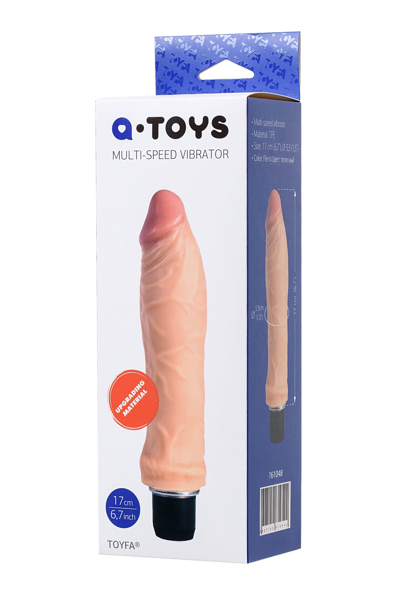 реалистичный вибратор toyfa  a-toys mang, tpe, телесный, 20 см в 