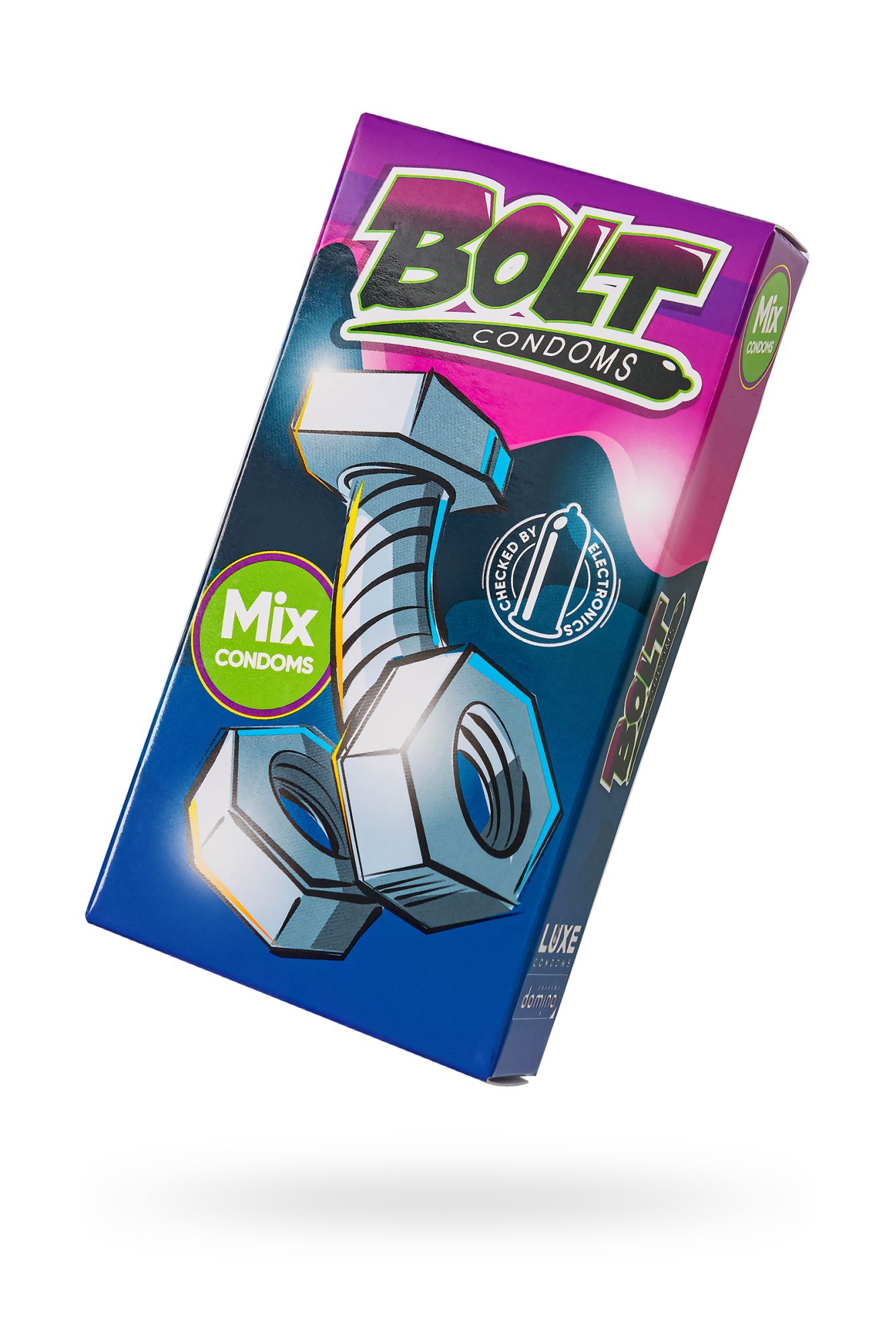 презервативы luxe, bolt condoms, микс, 18 см, 5,2 см, 6 шт. в 