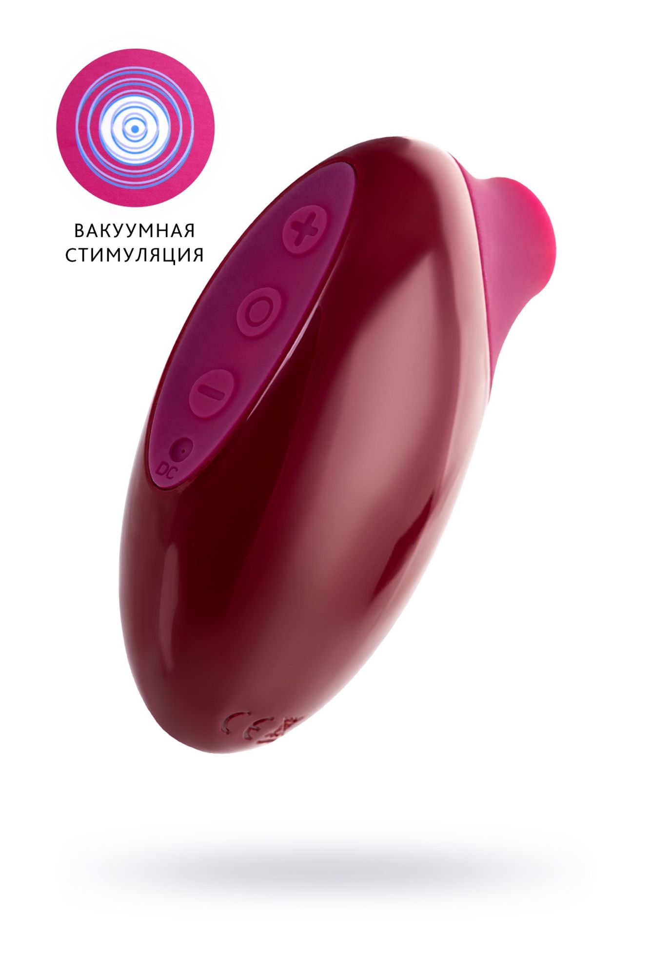 вакуумный стимулятор клитора toyfa a-toys myrty, бордовый, 9,8 см в 