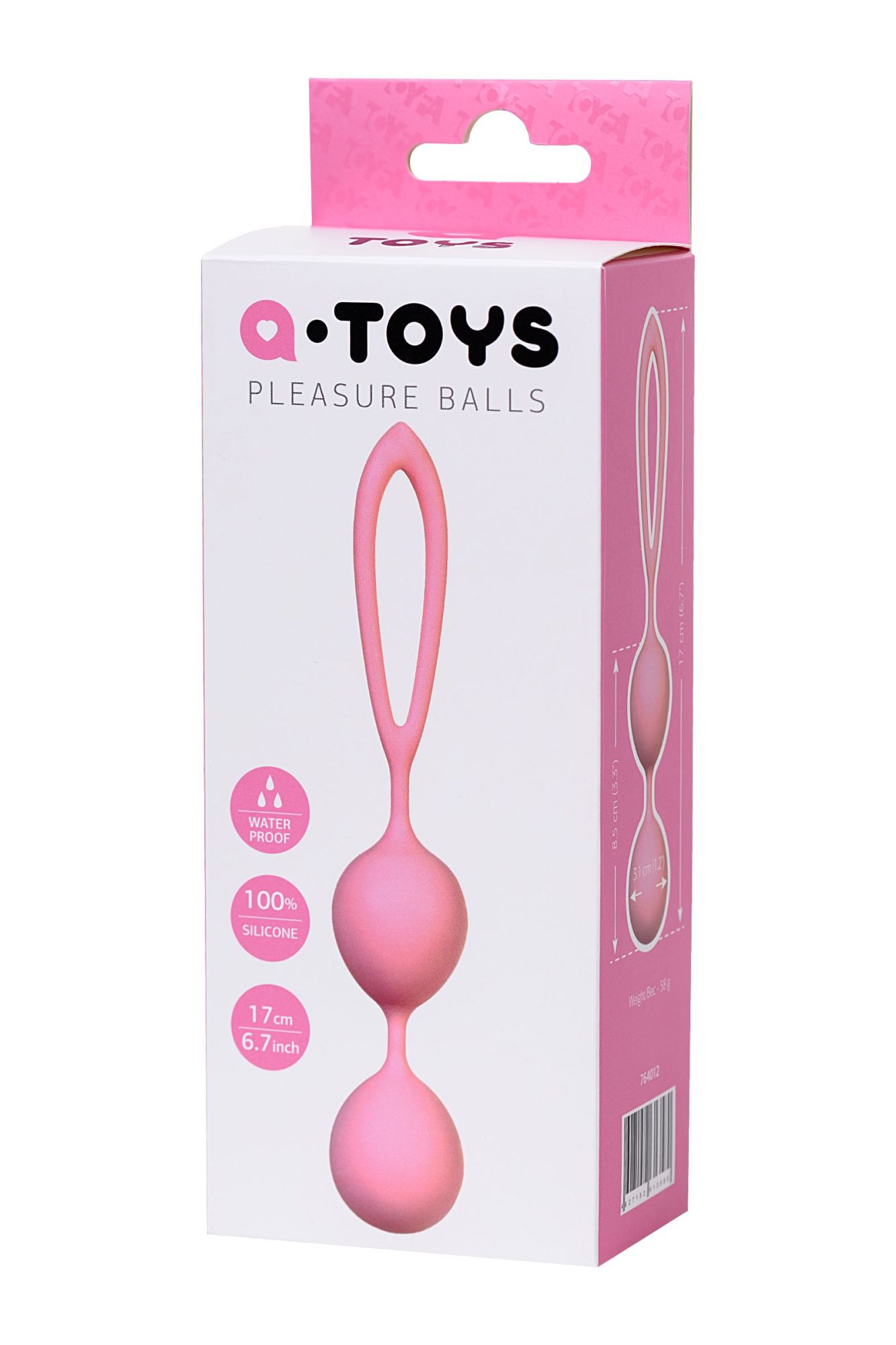 вагинальные шарики a-toys by toyfa rai, силикон, светло-розовые, 17 см в 
