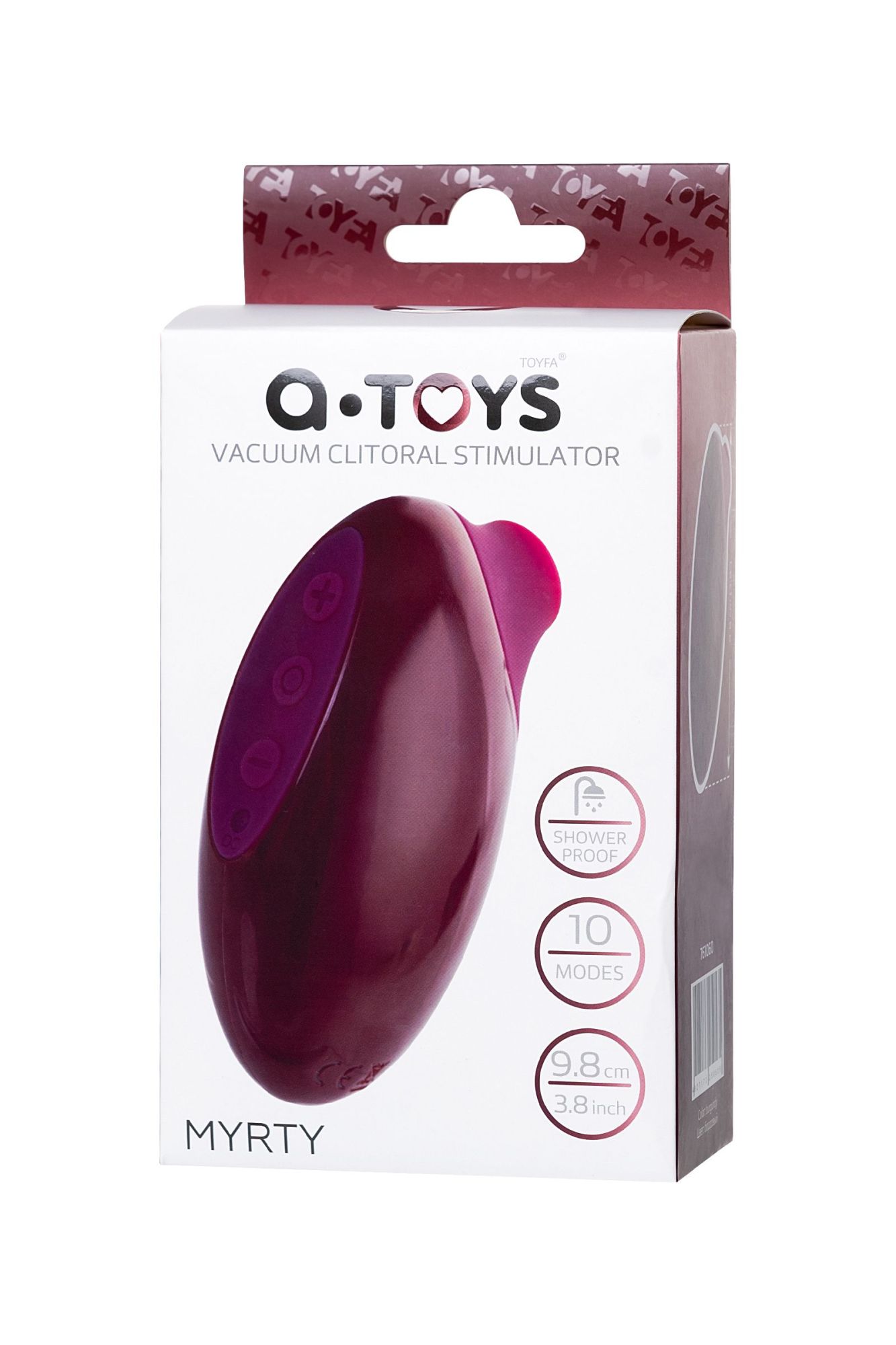 вакуумный стимулятор клитора toyfa a-toys myrty, бордовый, 9,8 см в 