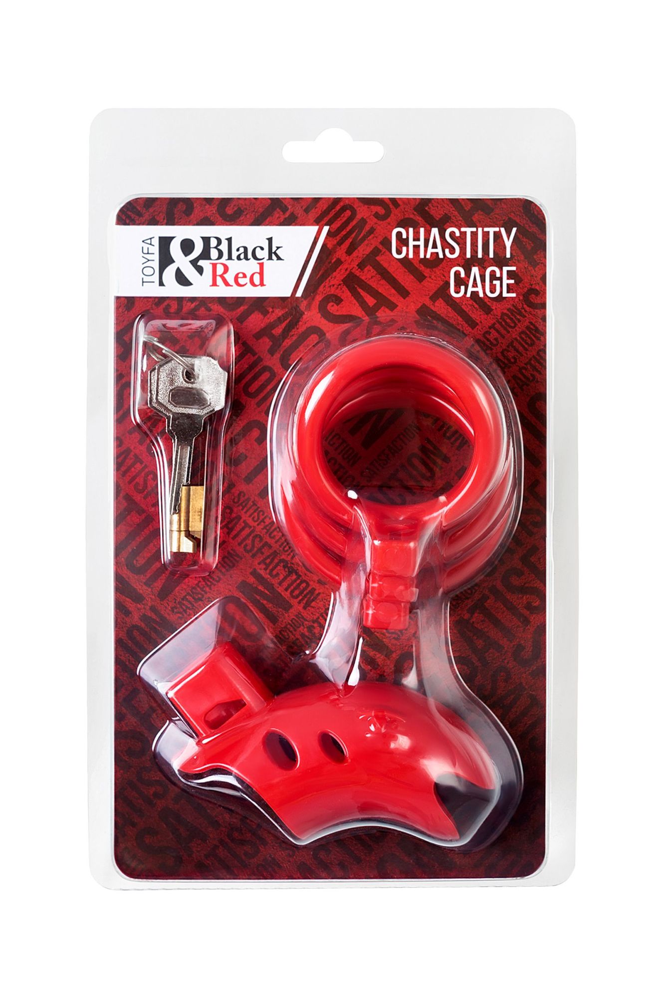 пояс верности мужской black&red by toyfa, abs пластик, красный, 10 см в 