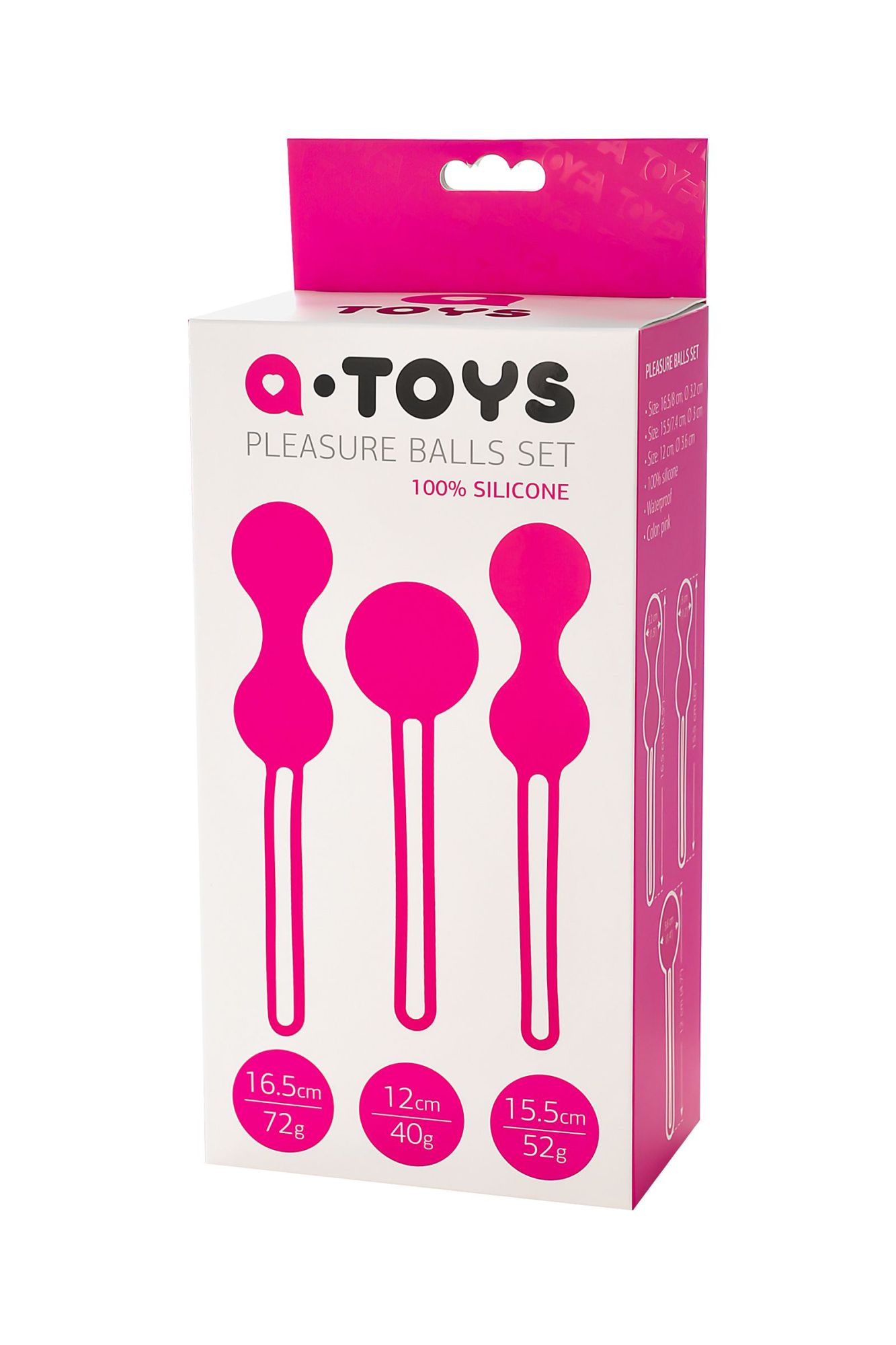 вагинальные шарики a-toys by toyfa redvil, силикон, розовые, 16,5 см в 