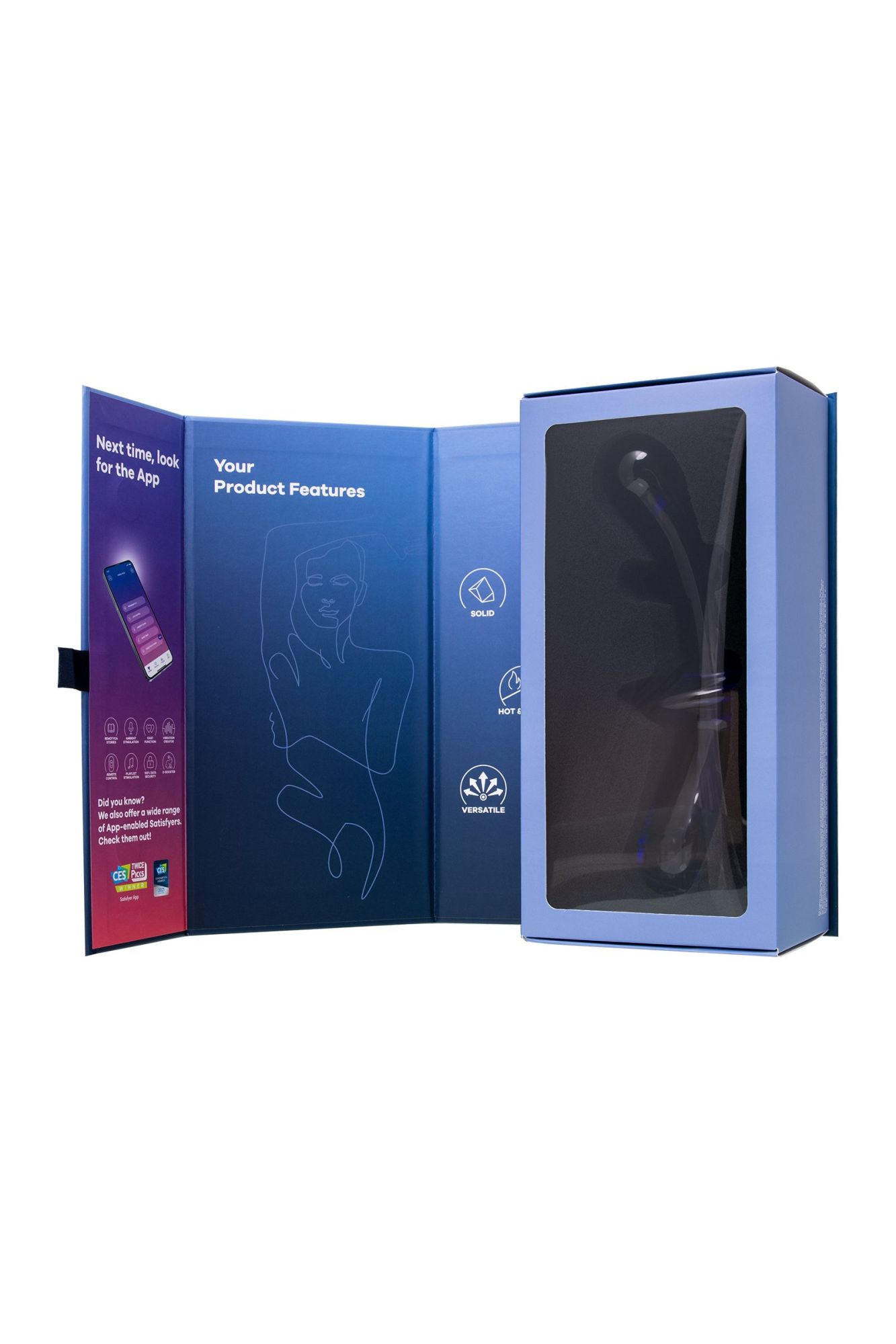 стеклянный двухсторонний стимулятор satisfyer double crystal, голубой в 