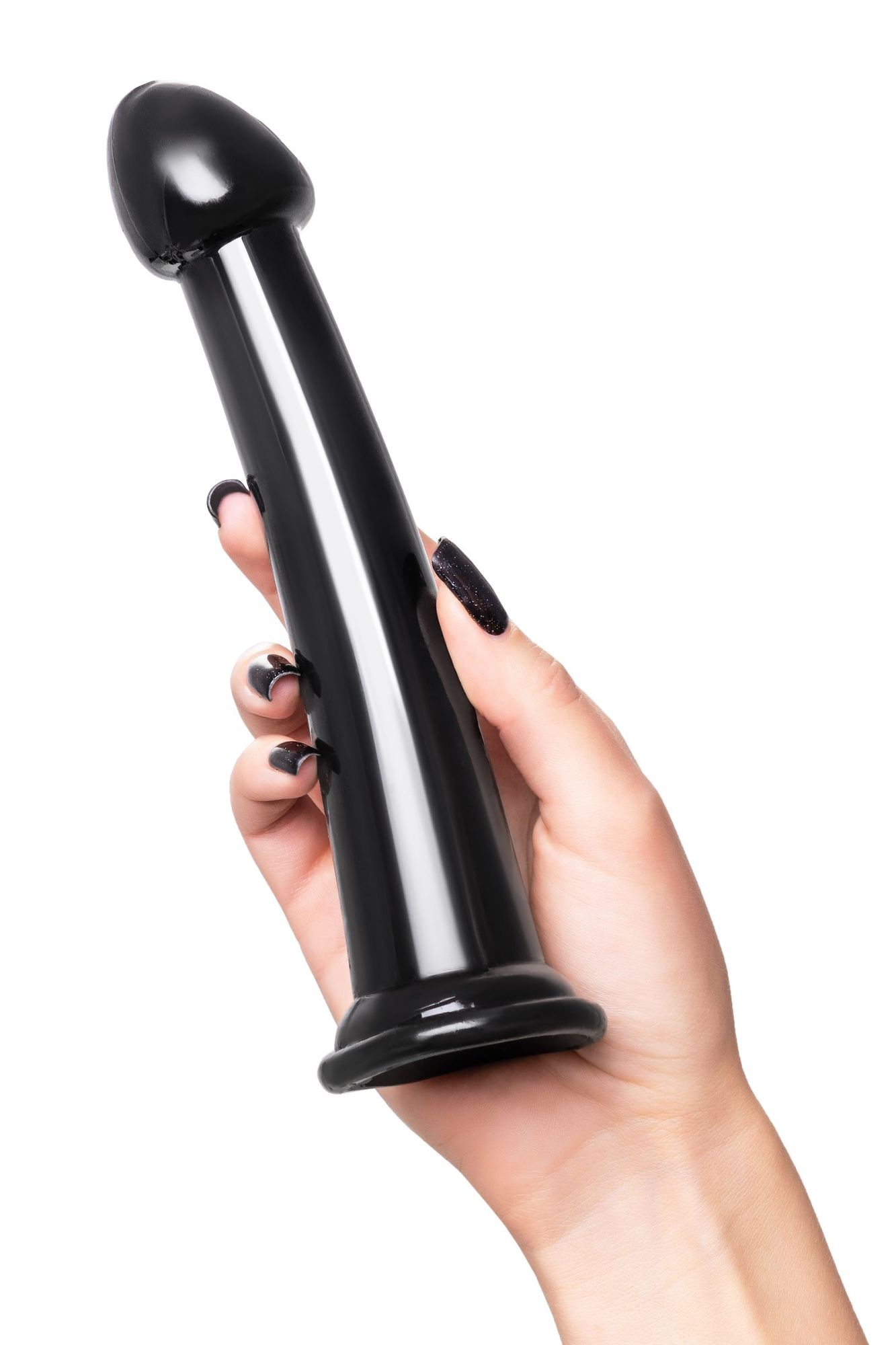 нереалистичный фаллоимитатор jelly dildo m toyfa basic, tpe, чёрный, 18 см в 