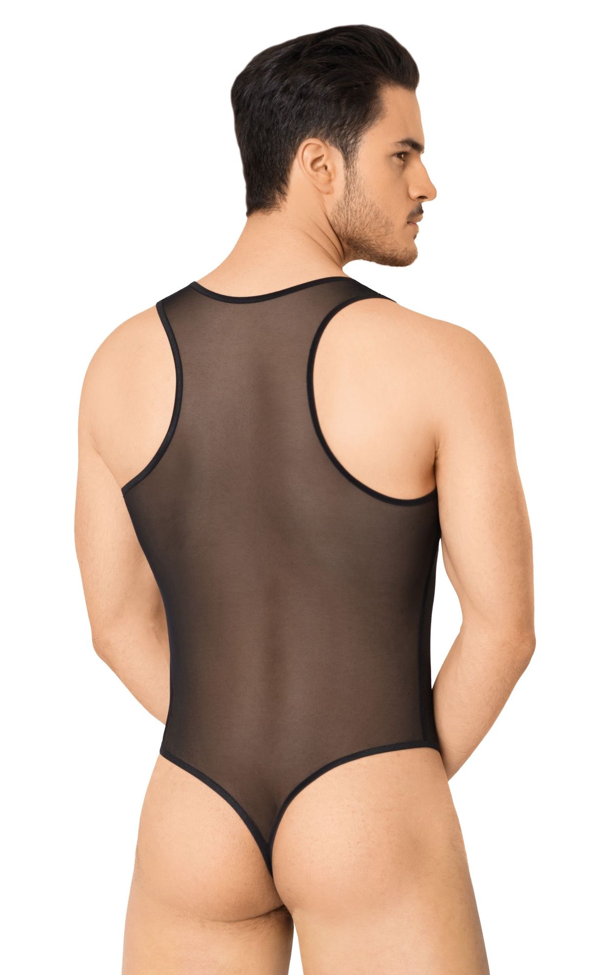 Эротическое боди из сетки мужское softline collection, черный, m/l в 