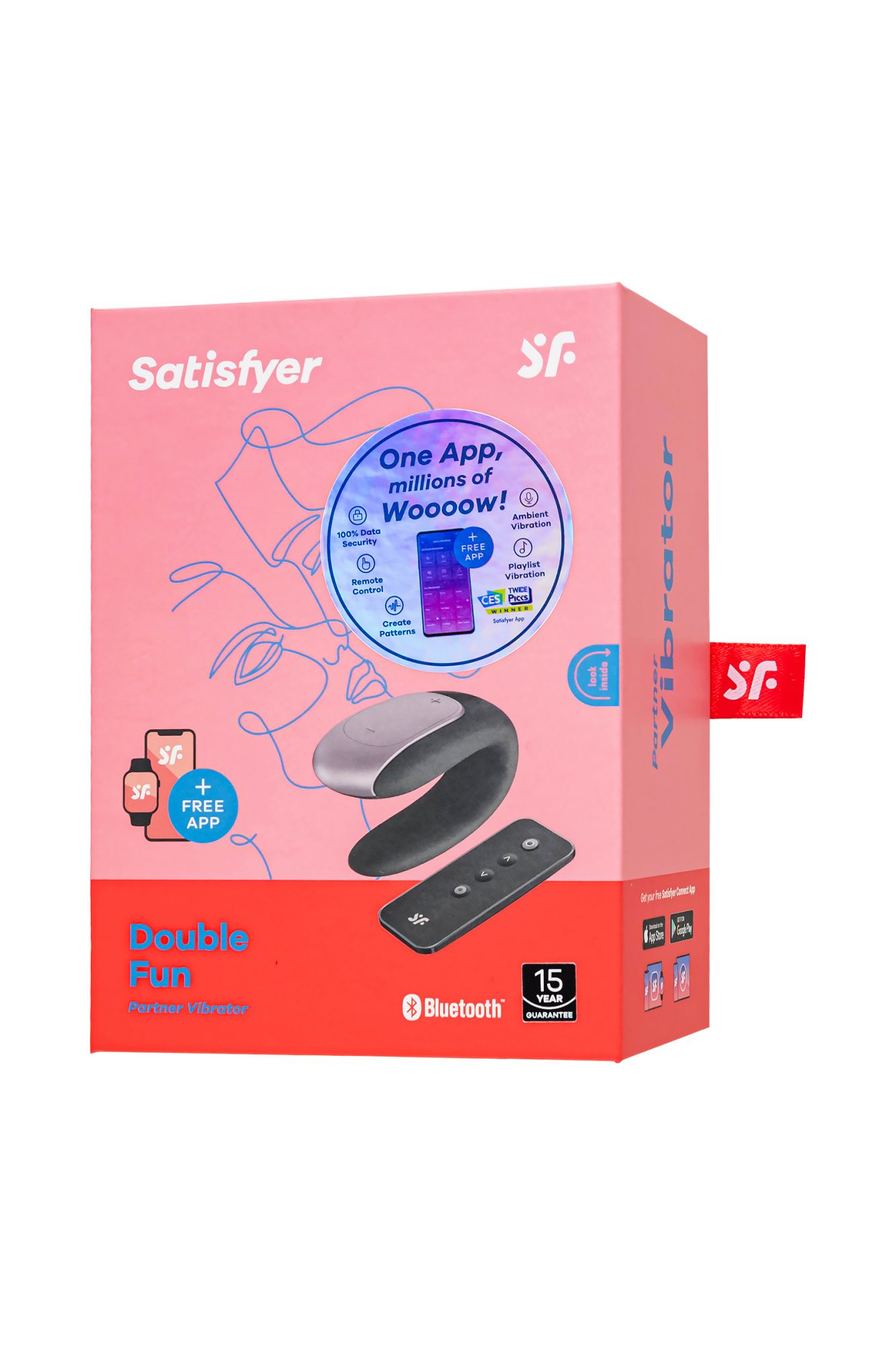 многофункциональный стимулятор для пар satisfyer partner double fun, силикон, черный, 9 см в 