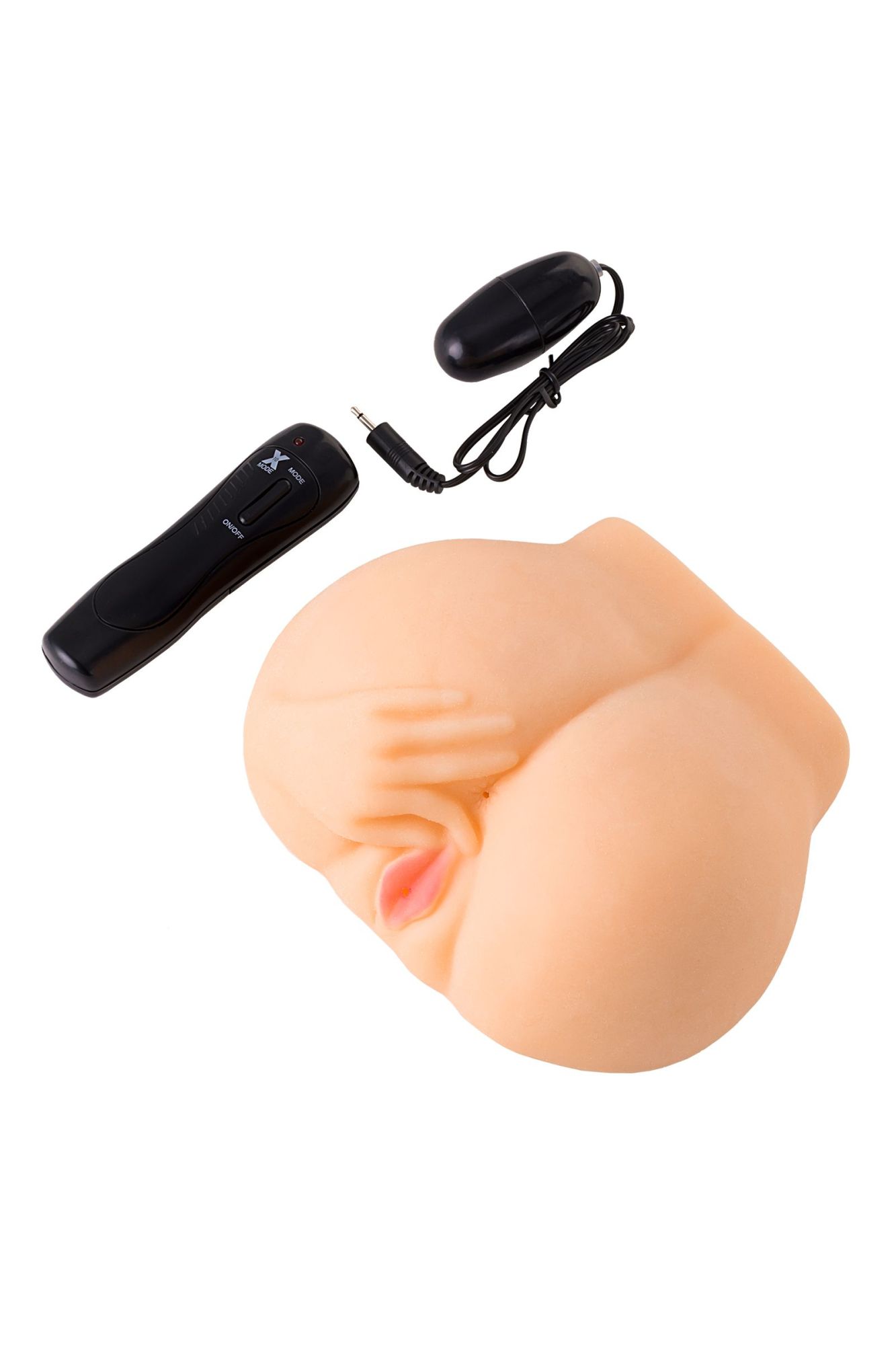 мастурбатор реалистичный toyfa juicy pussy chantal с вибрацией, вагина и анус, tpr, телесный, 14,5 с в 