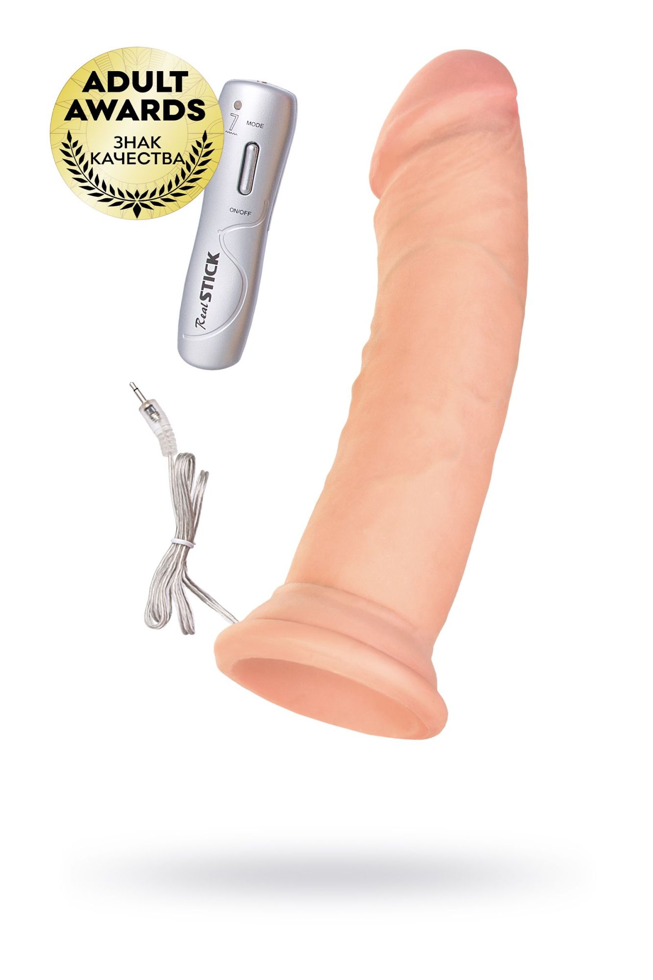 реалистичный вибратор realstick elite kurt, tpr, телесный, 20 см в 
