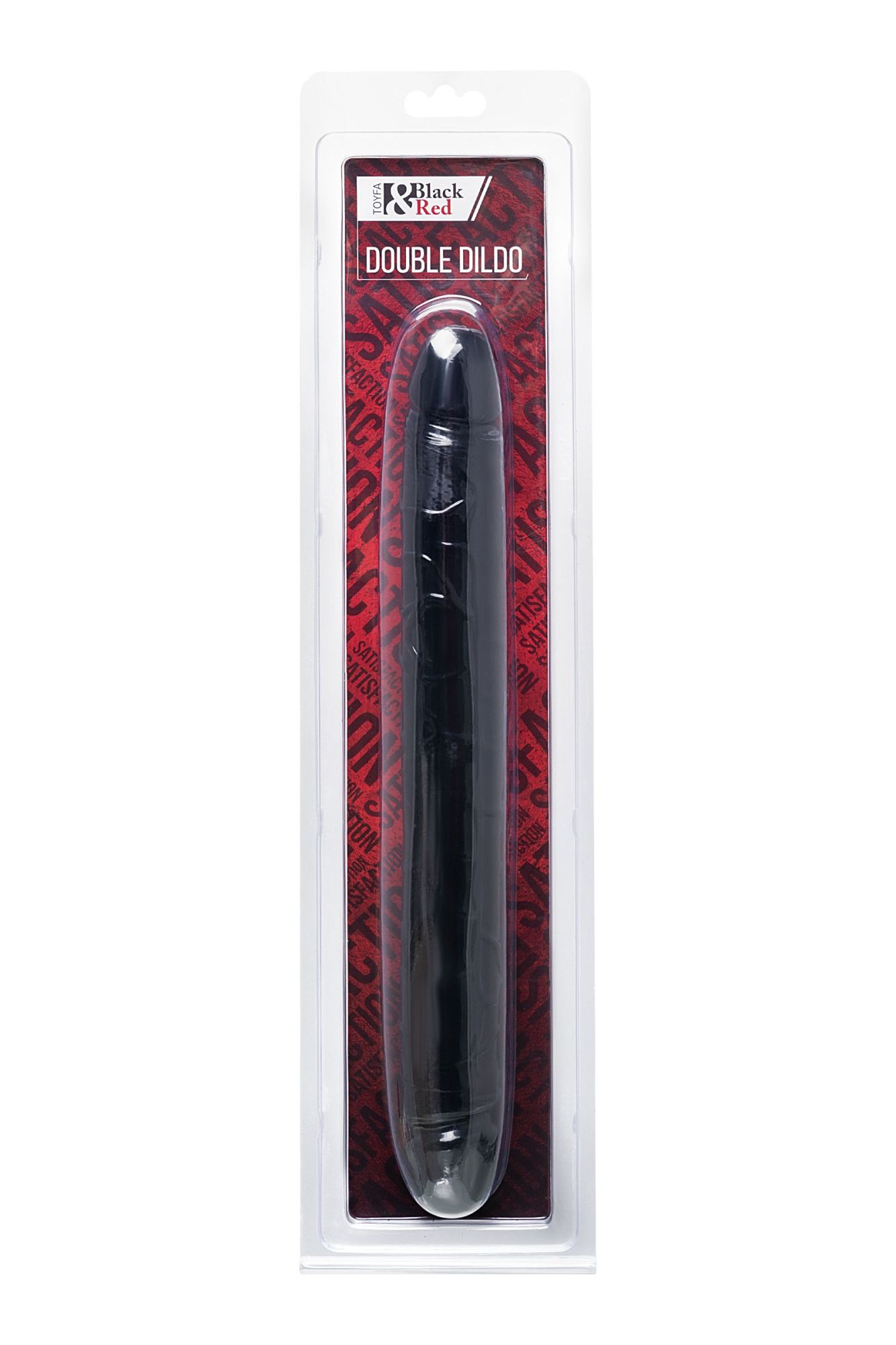 чёрный двусторонний фаллоимитатор toyfa black & red, 31 см в 