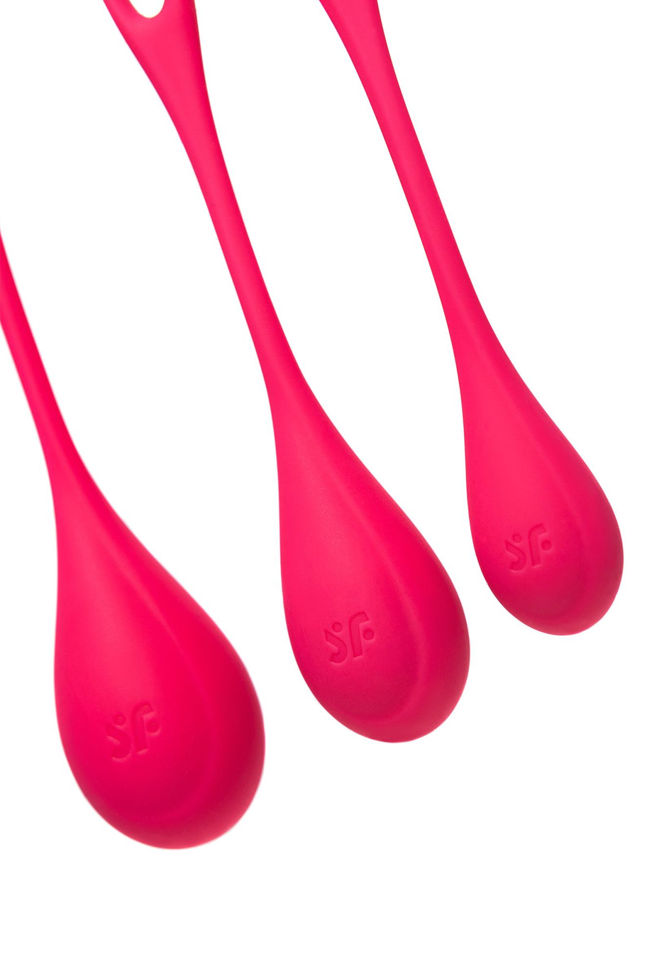 набор вагинальных шариков satisfyer yoni, силикон, красный, ø 2 см. в 
