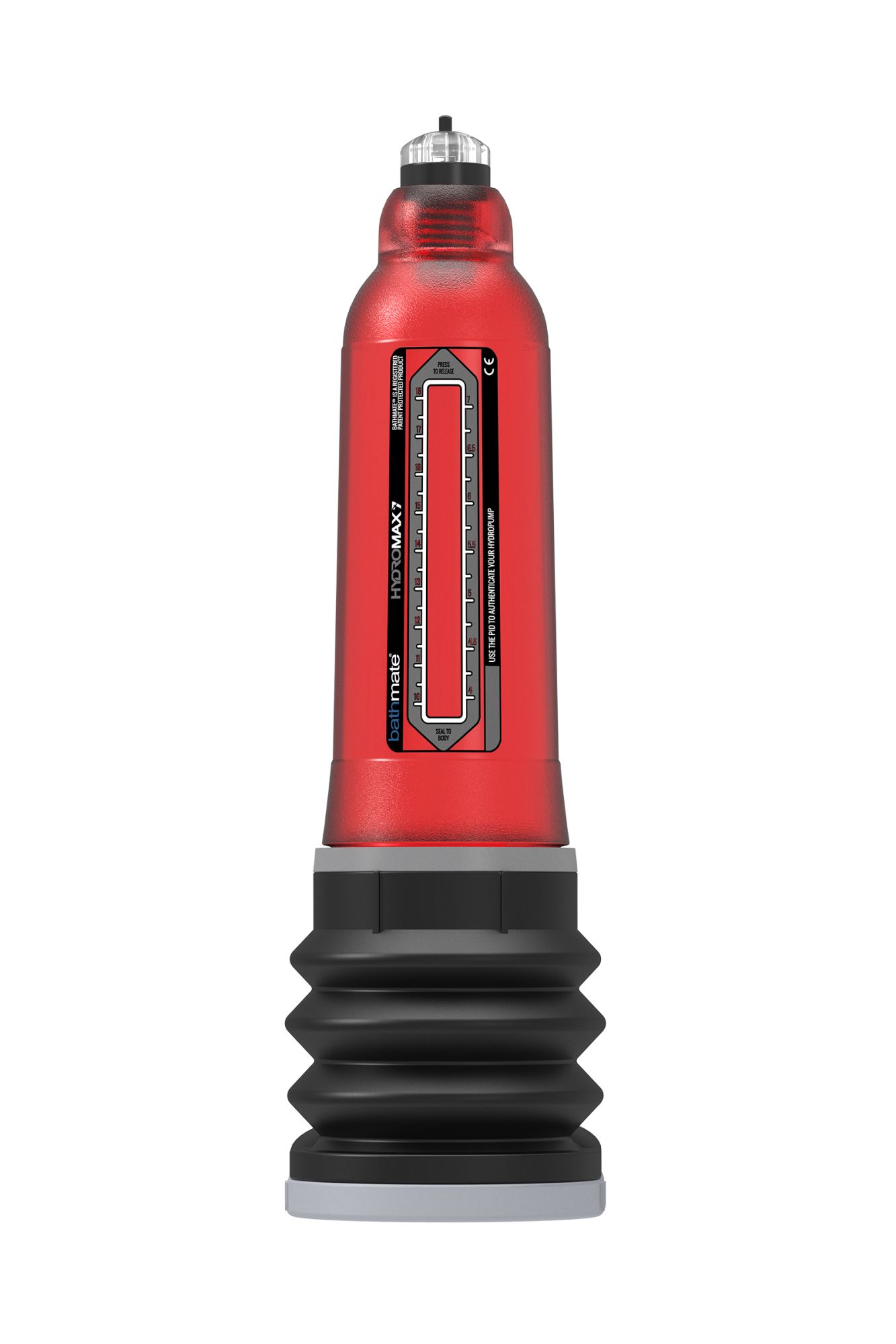 гидропомпа bathmate hydromax7, abs пластик, красный, 30 см (аналог hydromax x30) в 