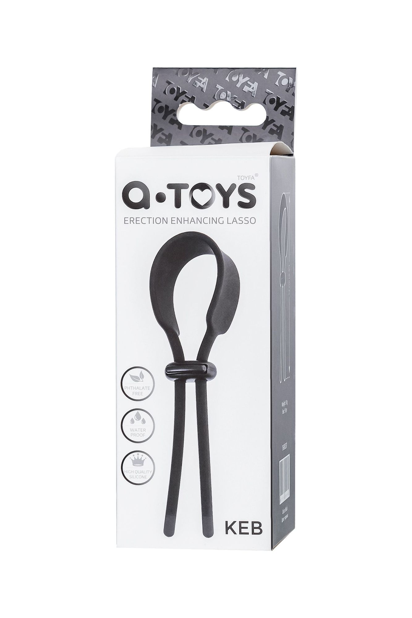 лассо на пенис a-toys by toyfa keb, силикон, черное, 14 см в 