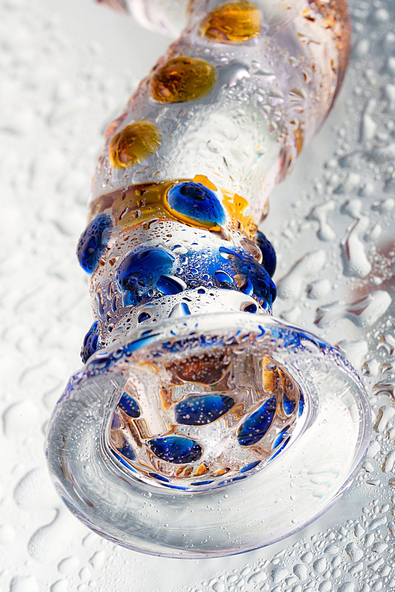 нереалистичный фаллоимитатор sexus glass, стекло, прозрачный, 20 см в 