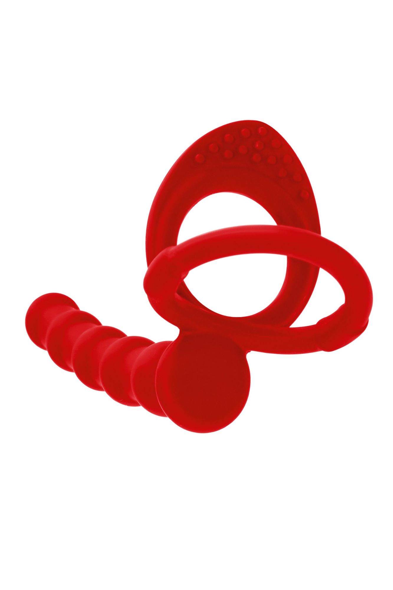 насадка на пенис для двойного проникновения black&red by toyfa, силикон, красная, 19,5 см в 