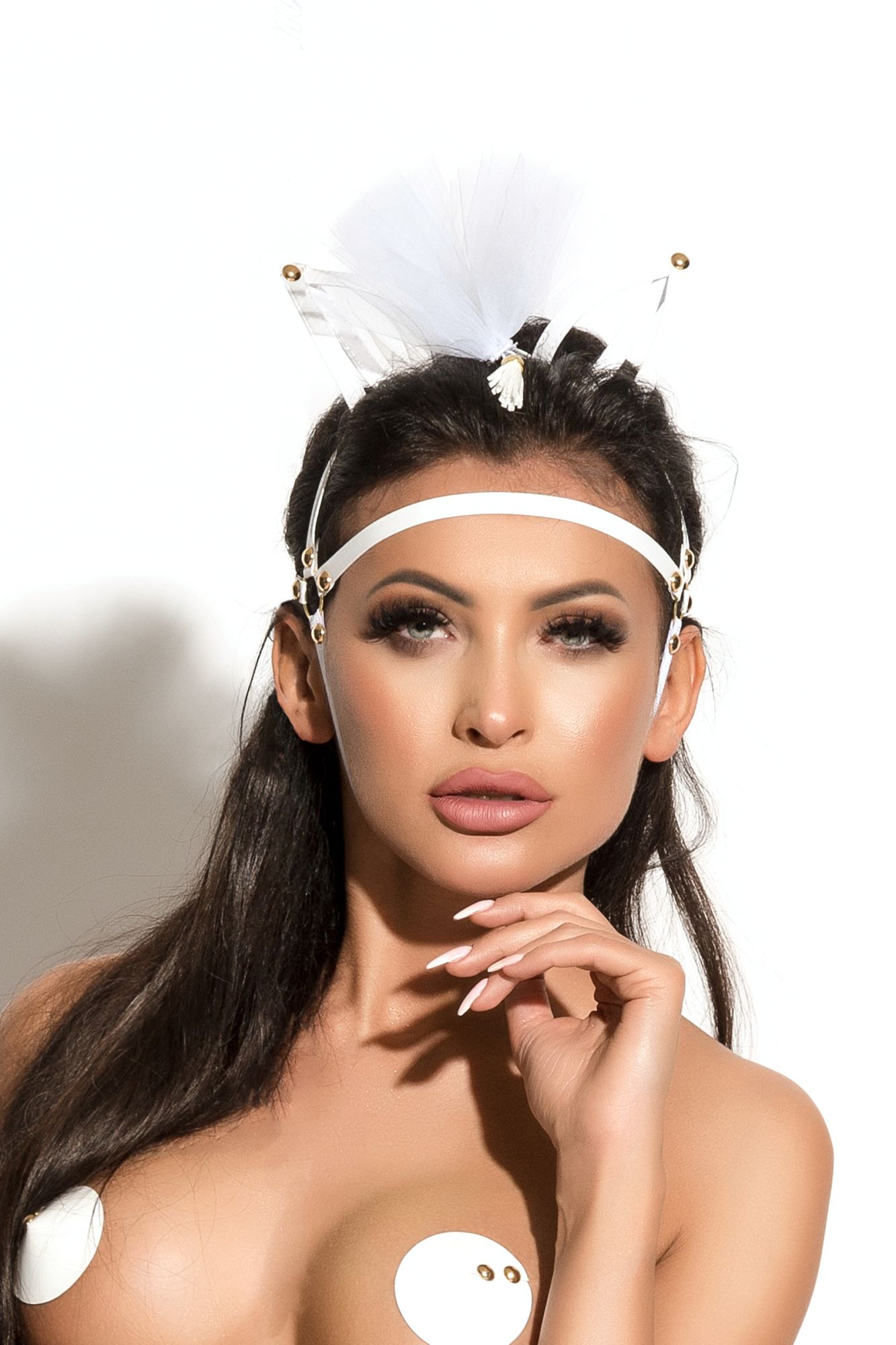 маска с ушками me seduce queen of hearts allure, белая, os в 