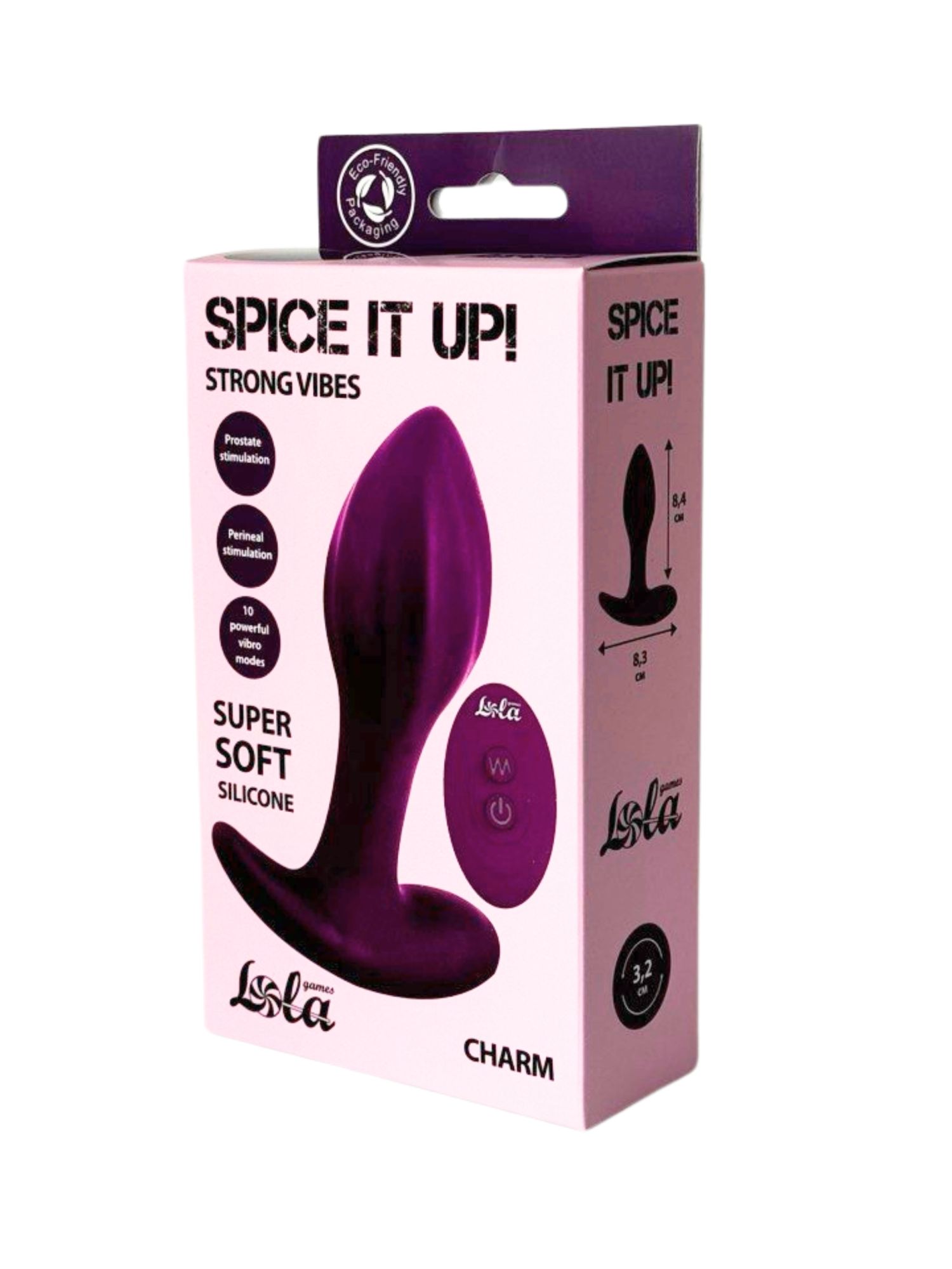 перезаряжаемая анальная пробка spice it up charm 8021-02lola в 